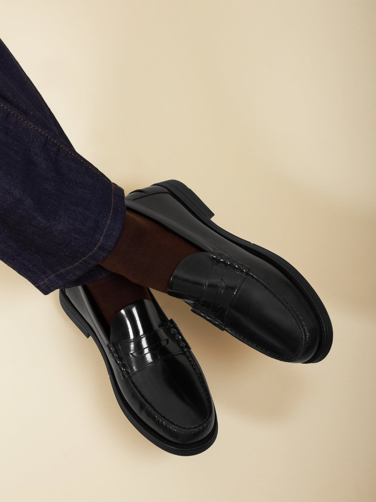 mocassins cuir noir homme JULES & JENN