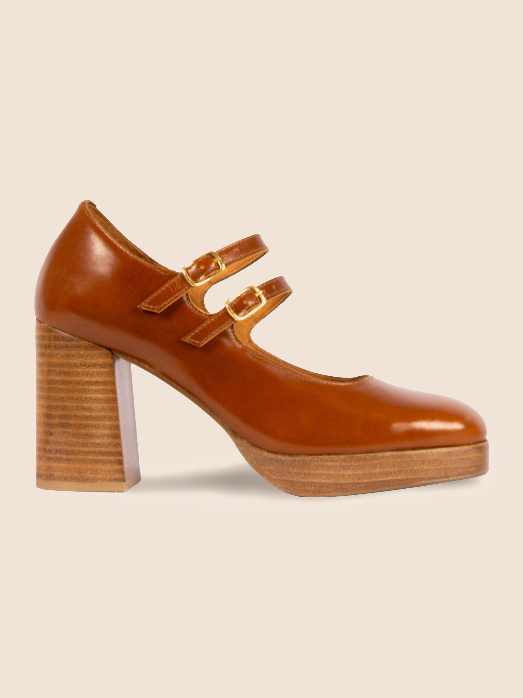 vue profil babies plateforme cuir camel jules jenn