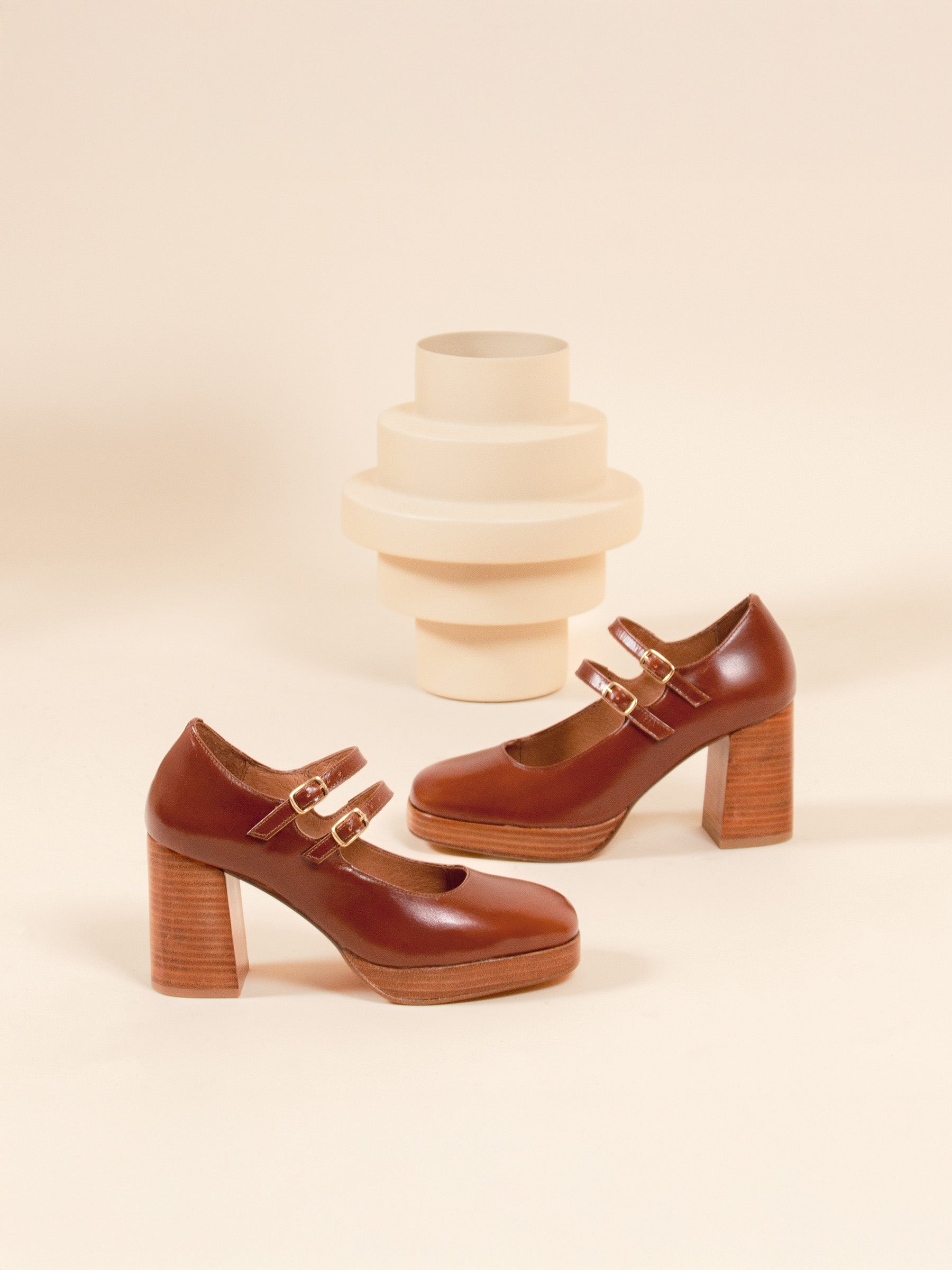 vue posée babies plateforme cuir camel jules jenn