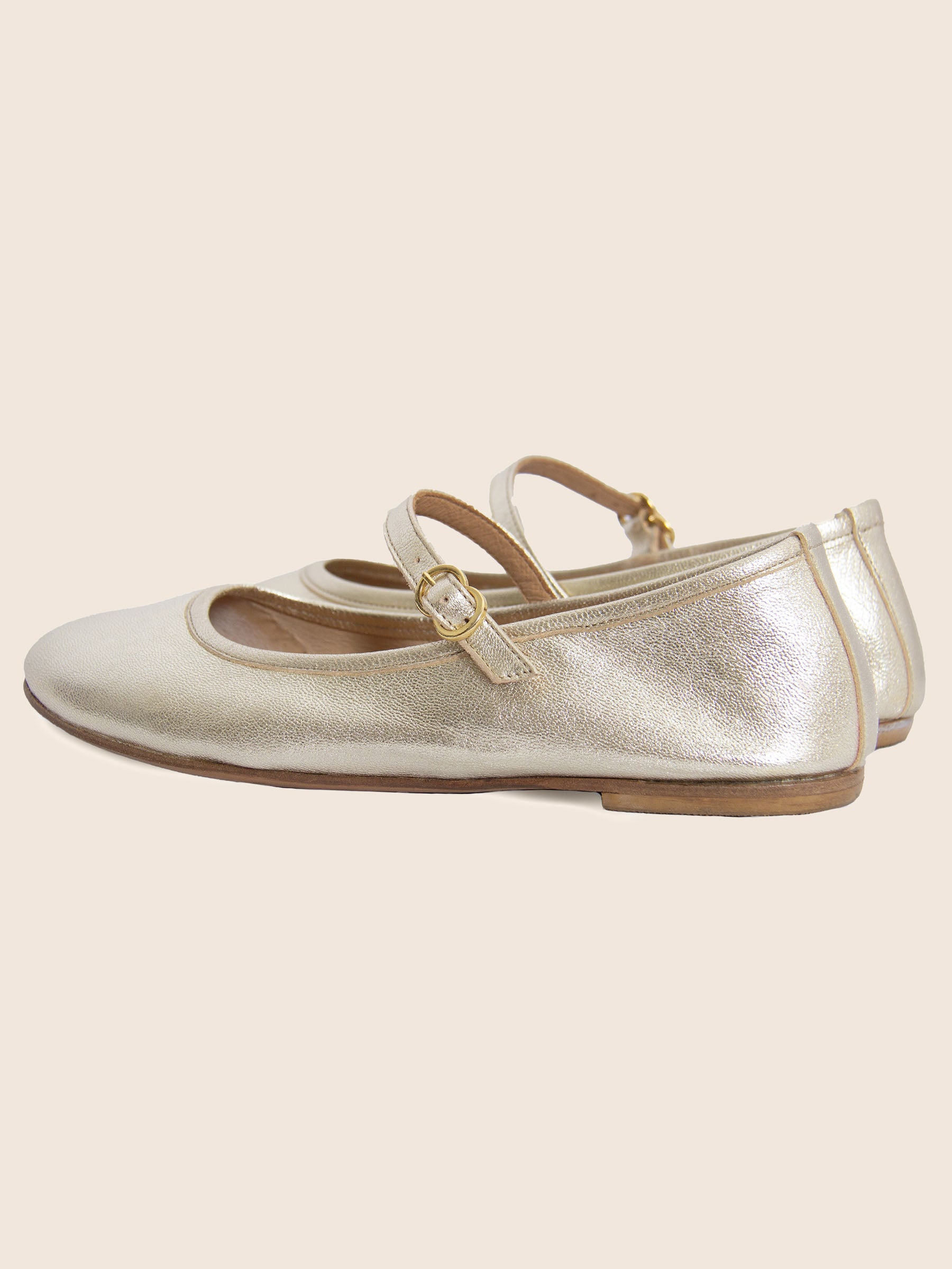 vue arriere babies plates cuir metallise dore jules jenn