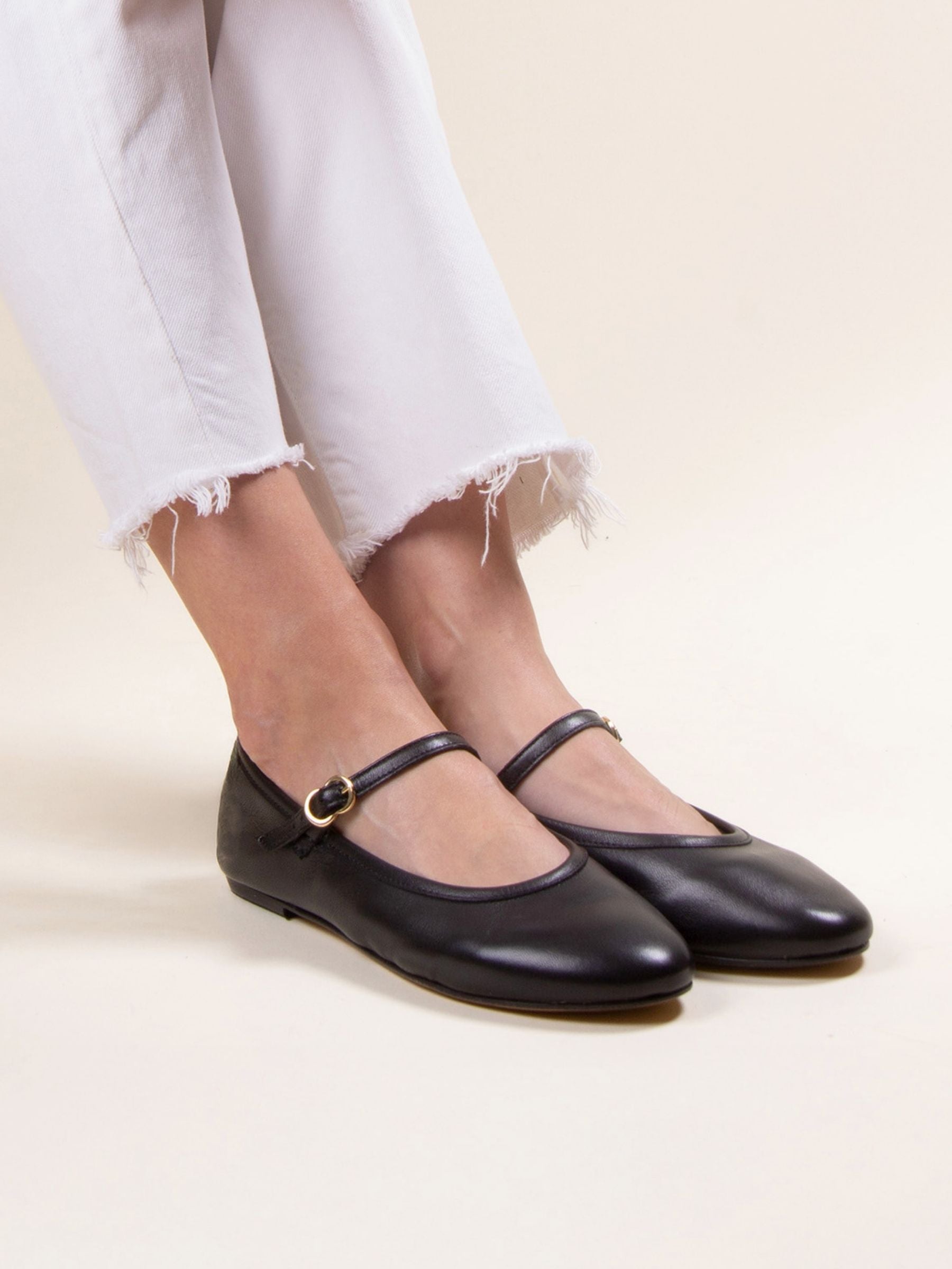 Babies Chaussure Femme Ballerine Cuir Babies Plates En Cuir Lisse