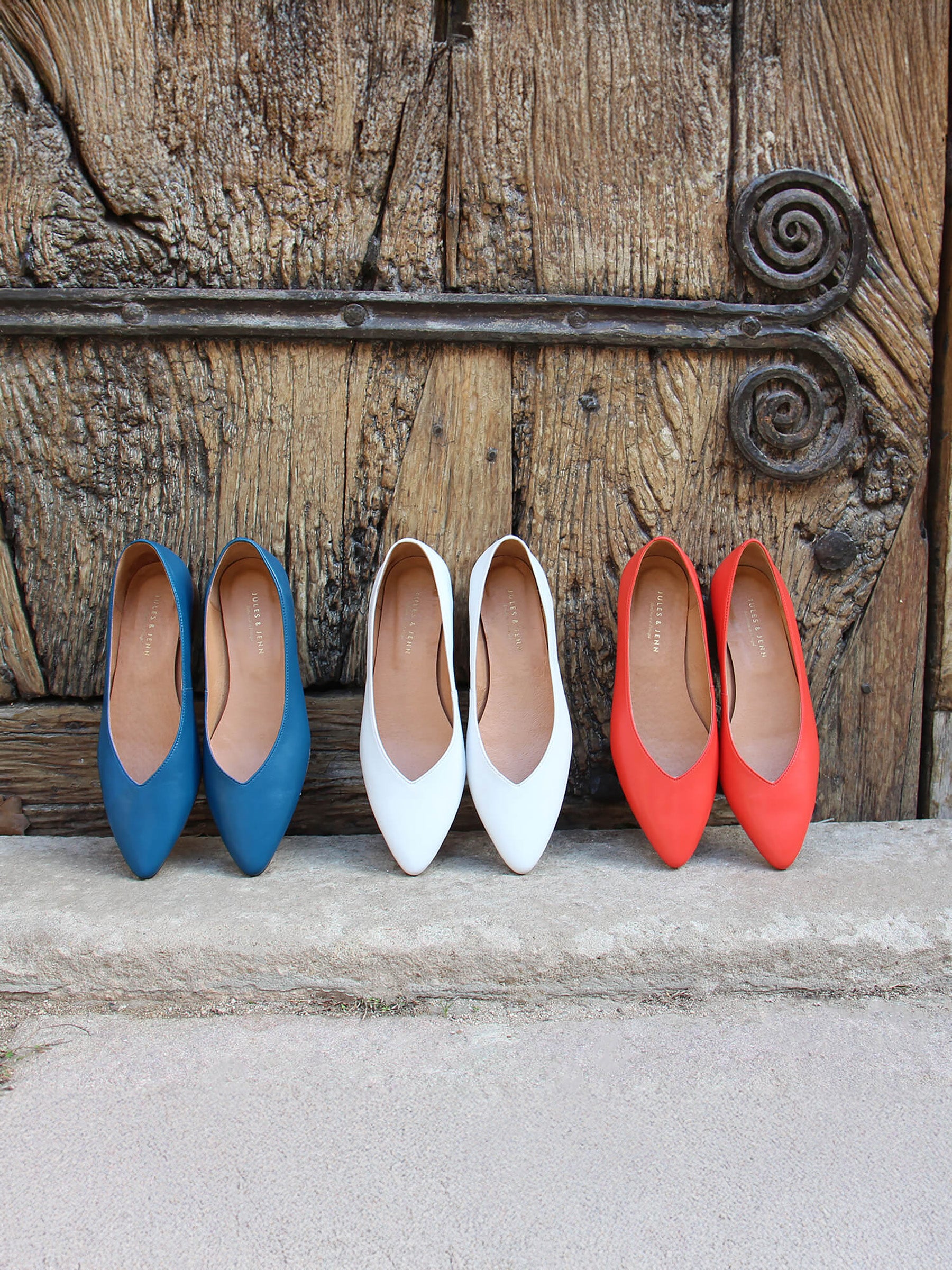 vue posée ballerines cuir corail jules jenn