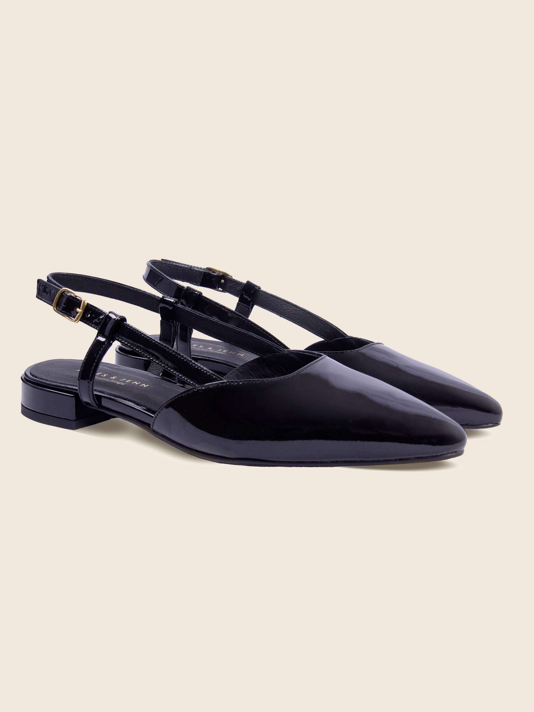 ballerines slingback cuir vernis noir jules jenn