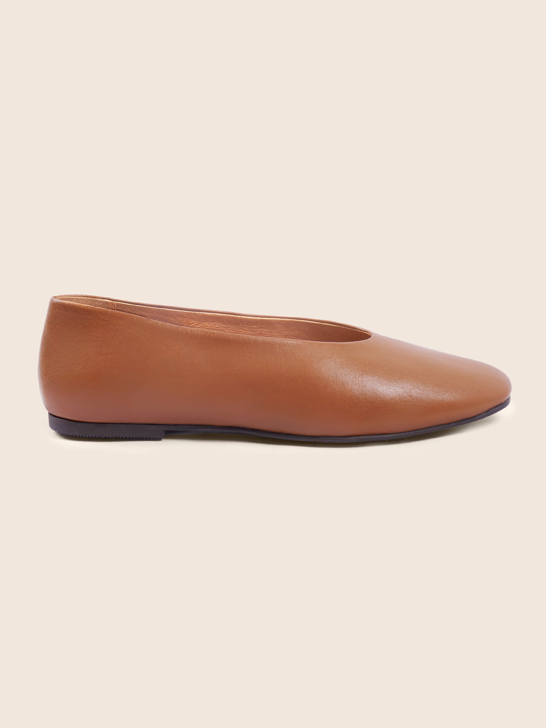vue profil ballerines souples paola cuir camel jules & jenn