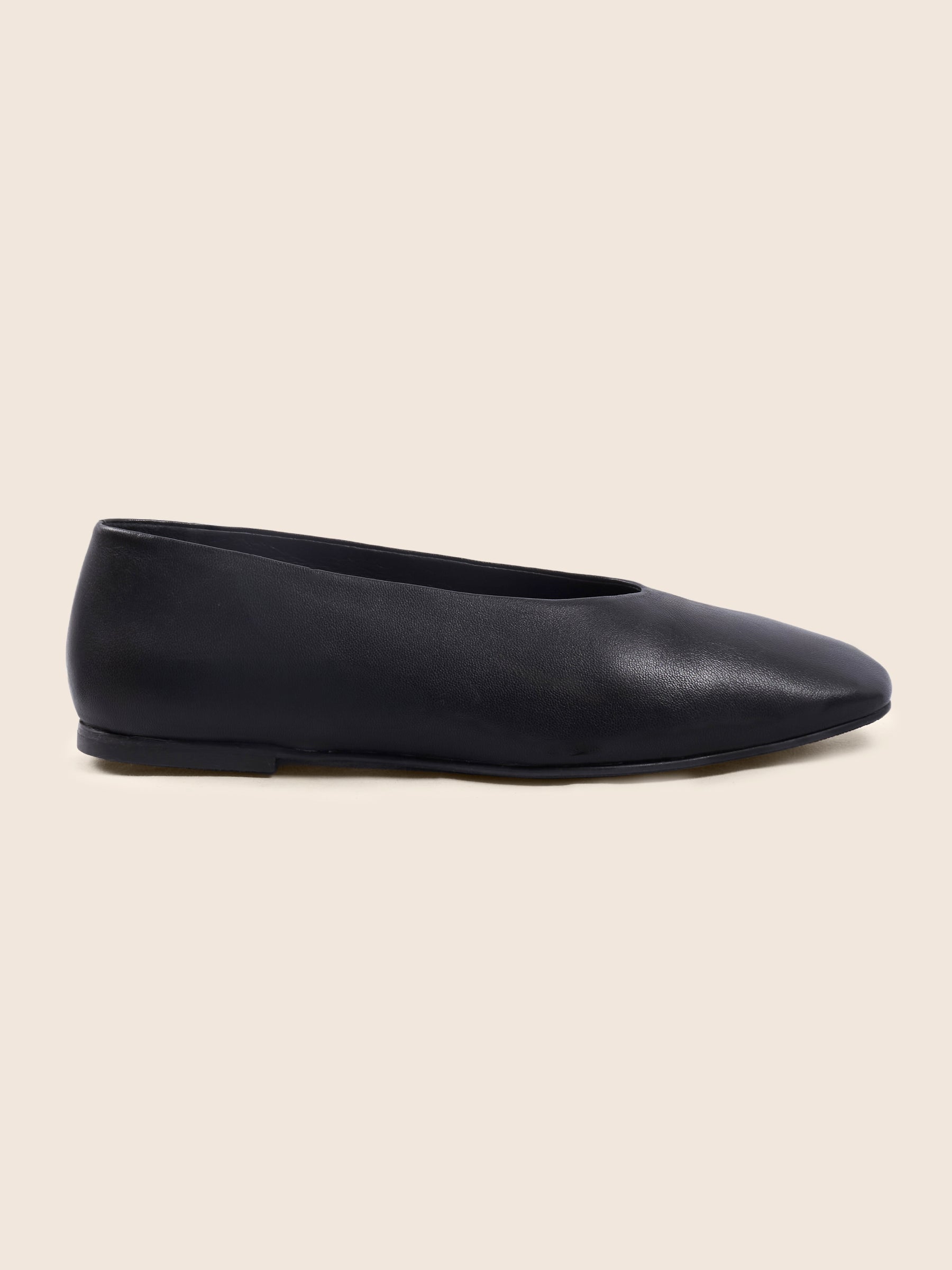 vue profil ballerines souples paola cuir noir jules & jenn