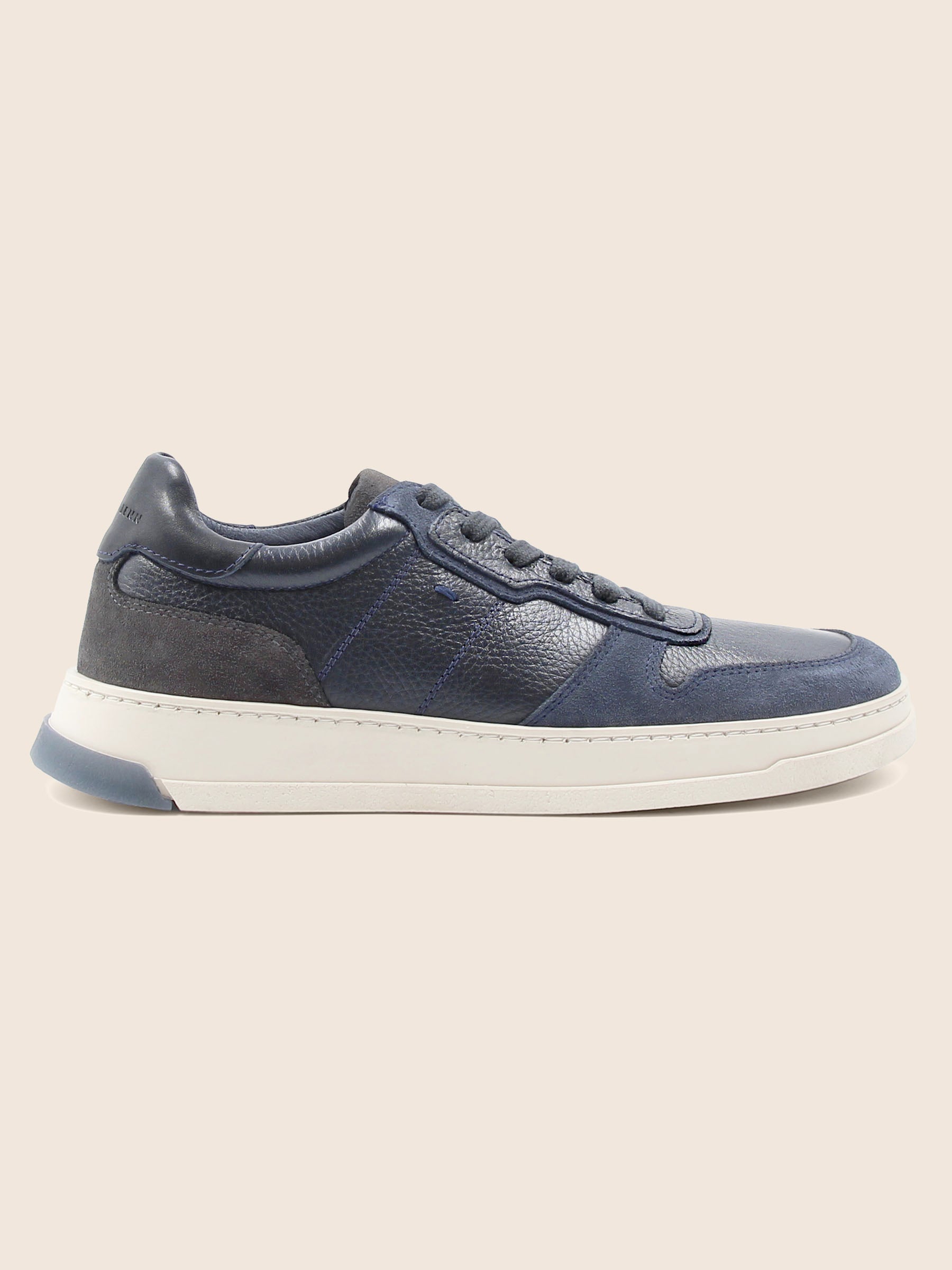 vue profil baskets leo cuir bleu jules jenn