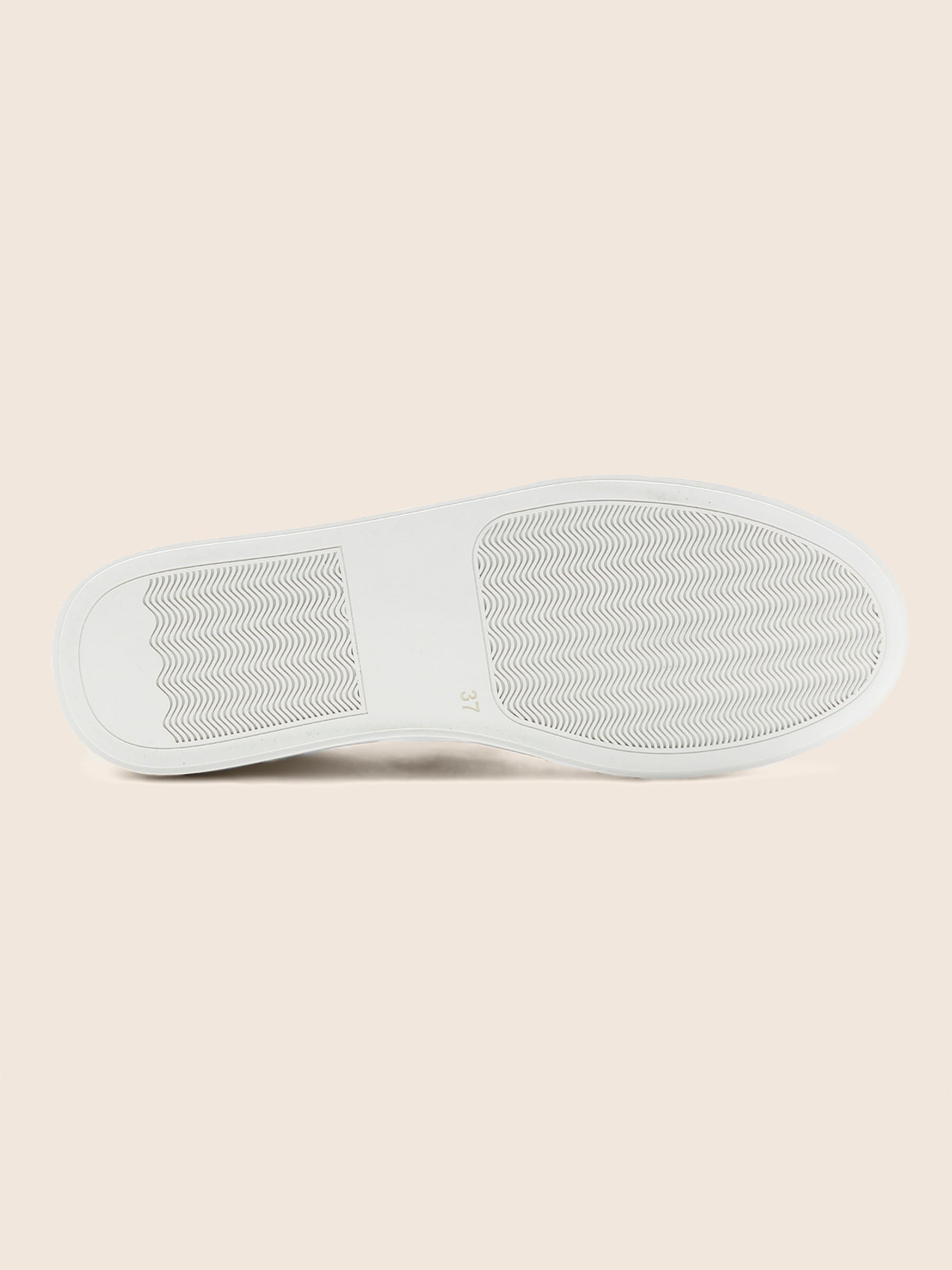 vue dessous baskets made in france cuir blanc dore jules jenn