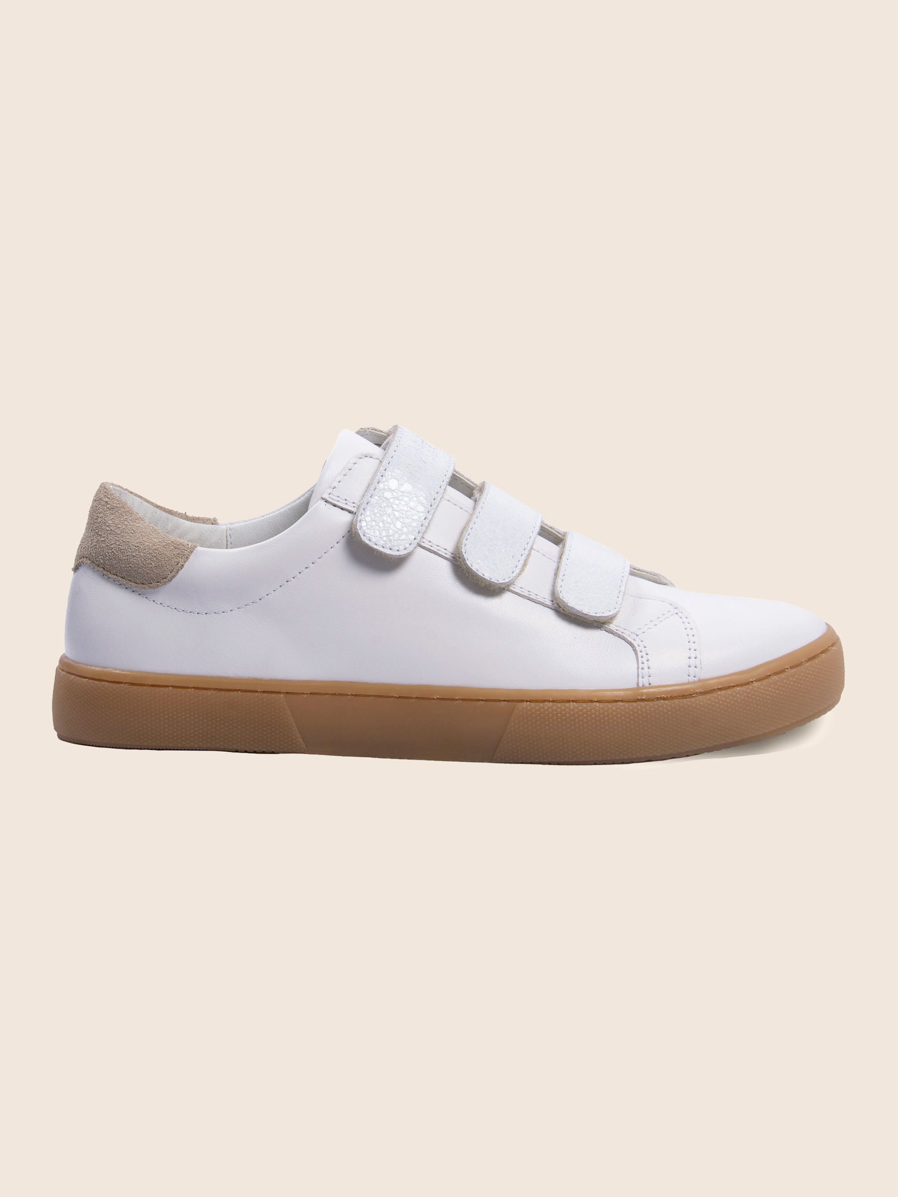 vue profil baskets scratch cuir blanc taupe jules jenn