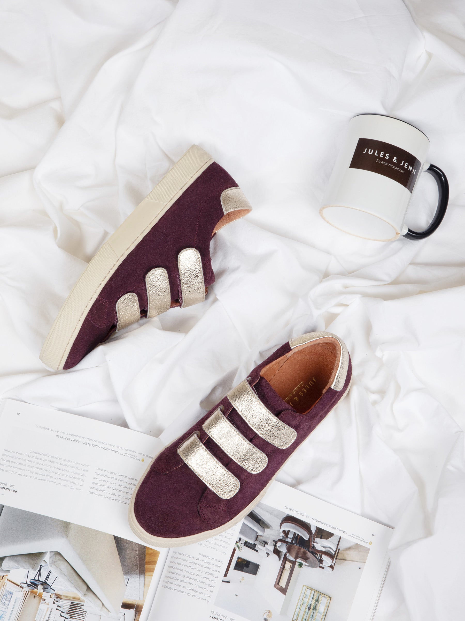 Scratch Chaussure De Ville Femme Basket Baskets Scratch Bordeaux