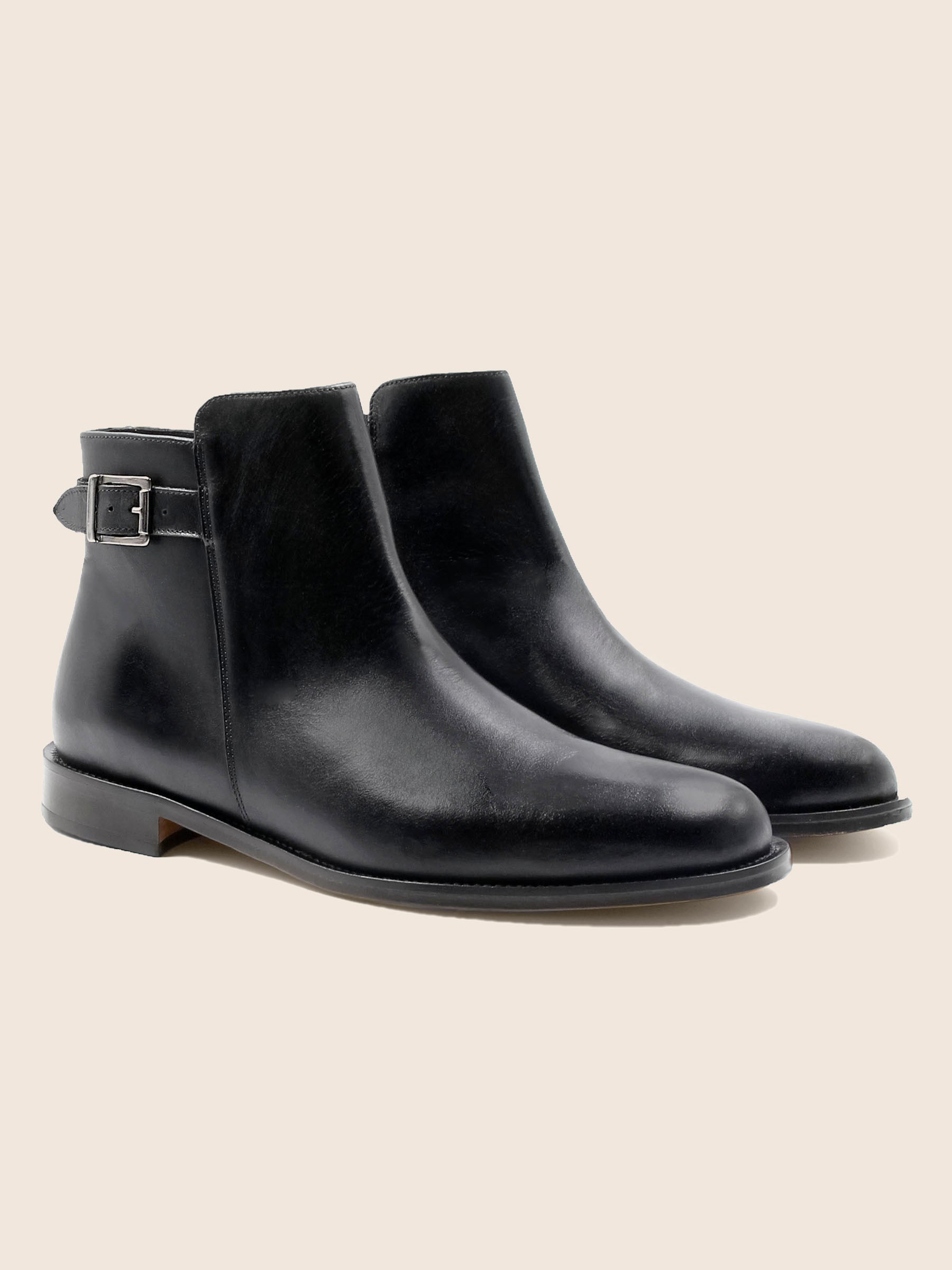 boots boucle cuir noir jules jenn