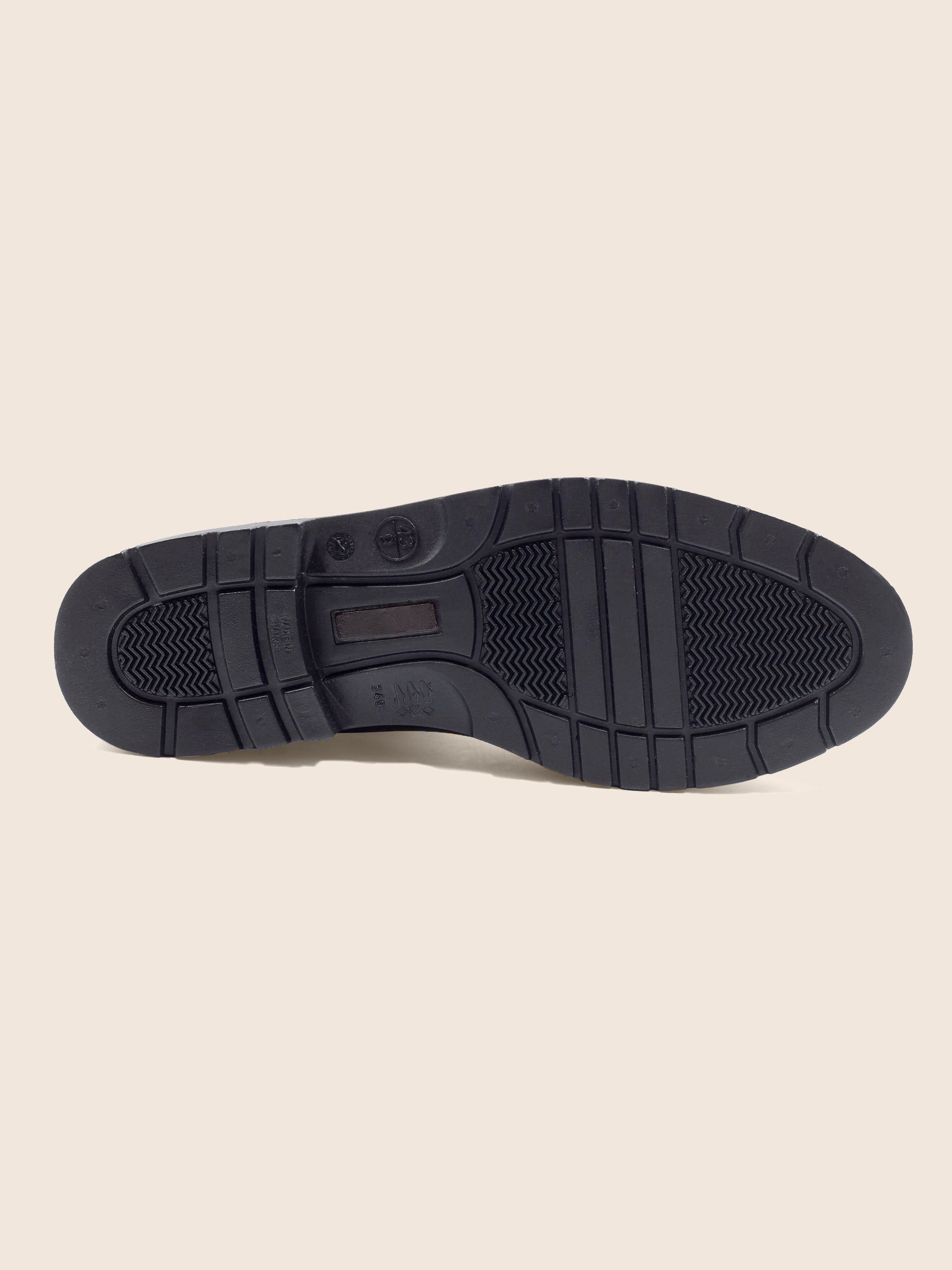 vue dessous boots de pluie caoutchouc marron