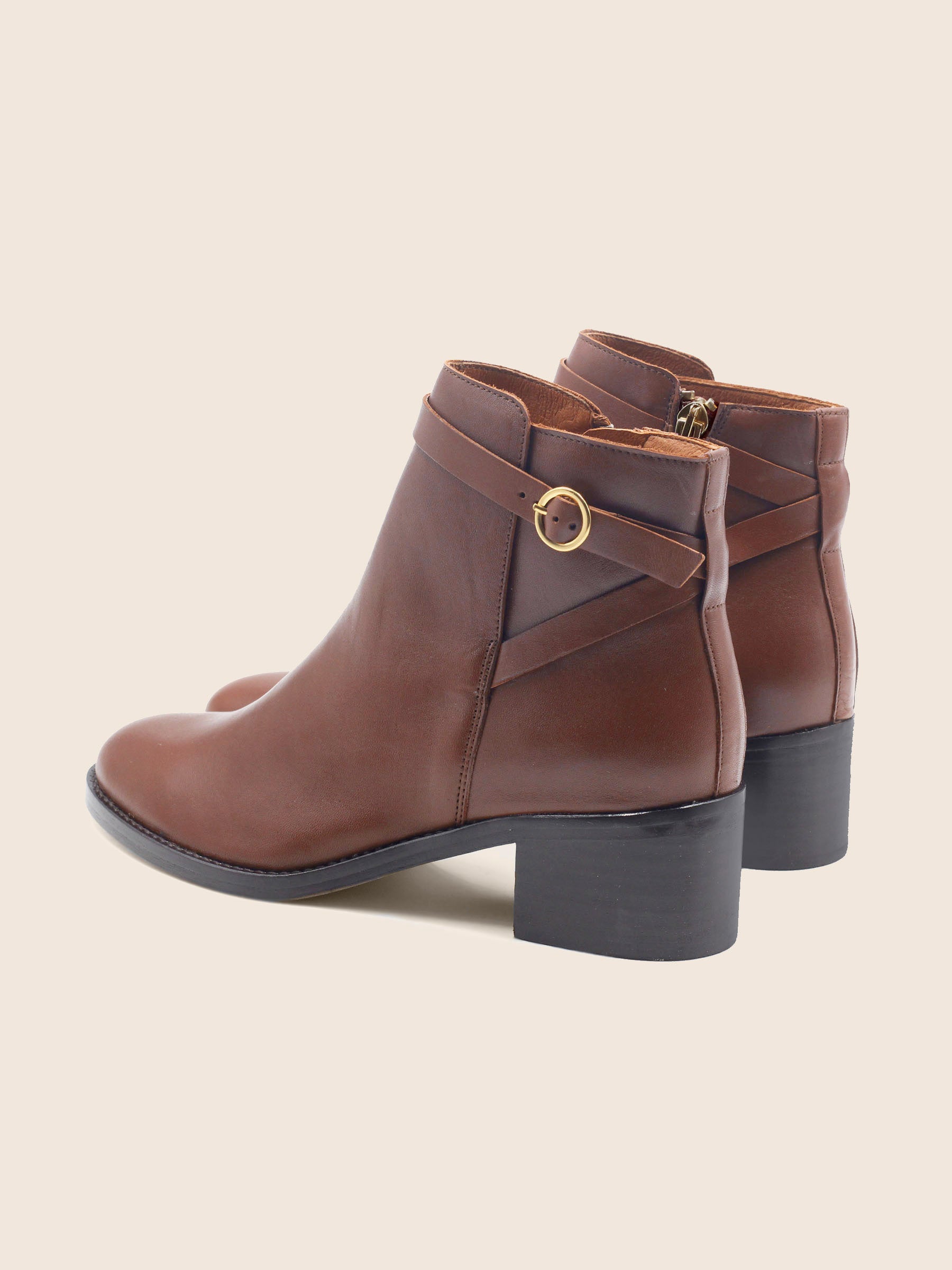 vue arrière bottines cavalière cuir camel jules jenn
