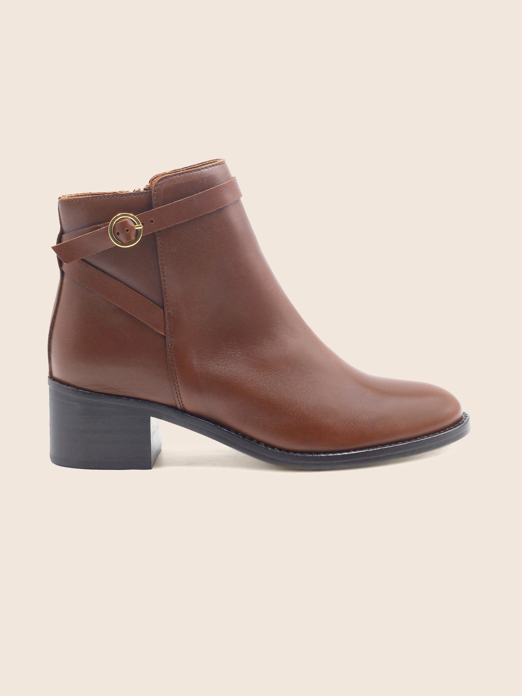 vue extérieur bottines cavalière cuir camel jules jenn