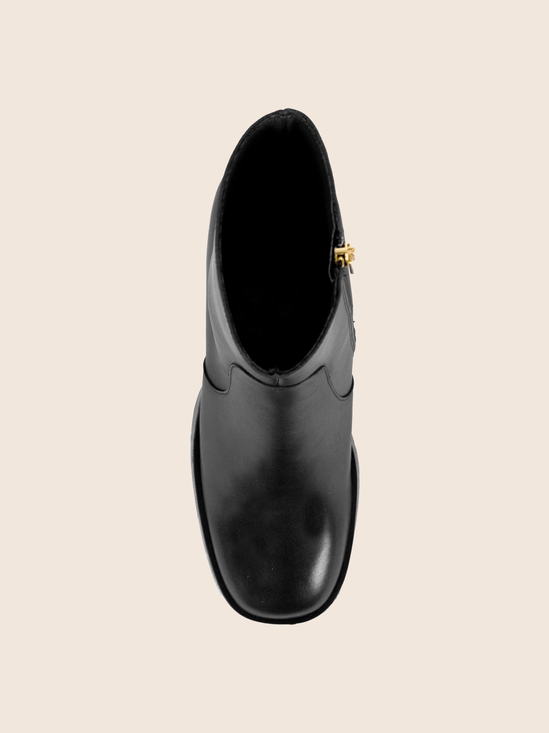 vue dessus bottines plateforme cuir noir jules jenn