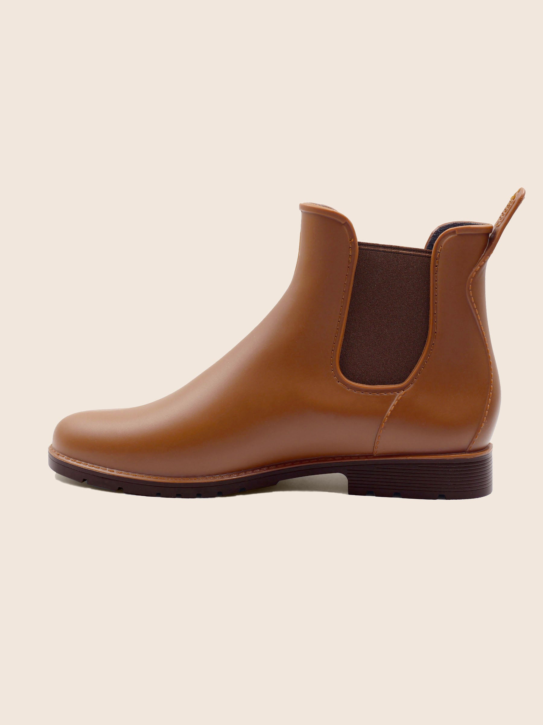 vue interieure bottines pluie caoutchouc camel jules jenn