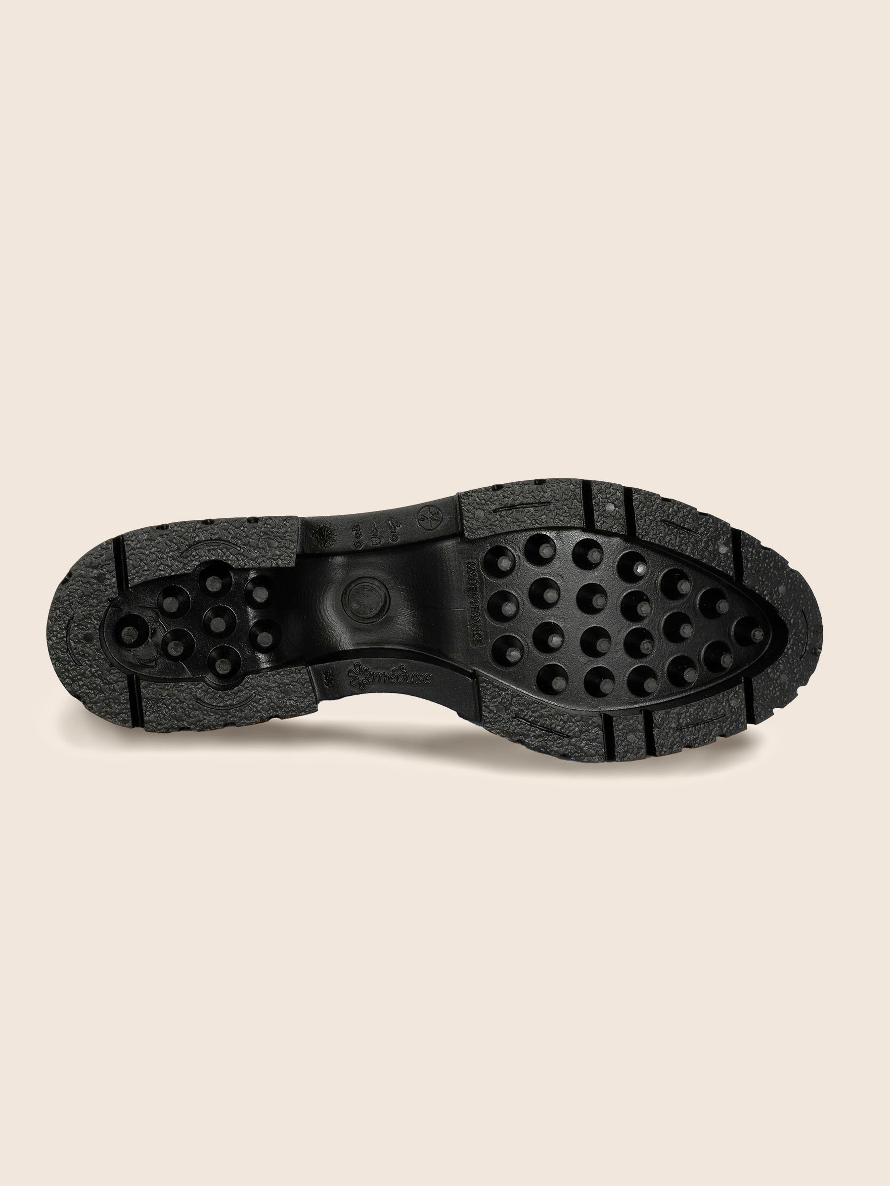 vue semelle bottines de pluie crantees noir leopard jules jenn