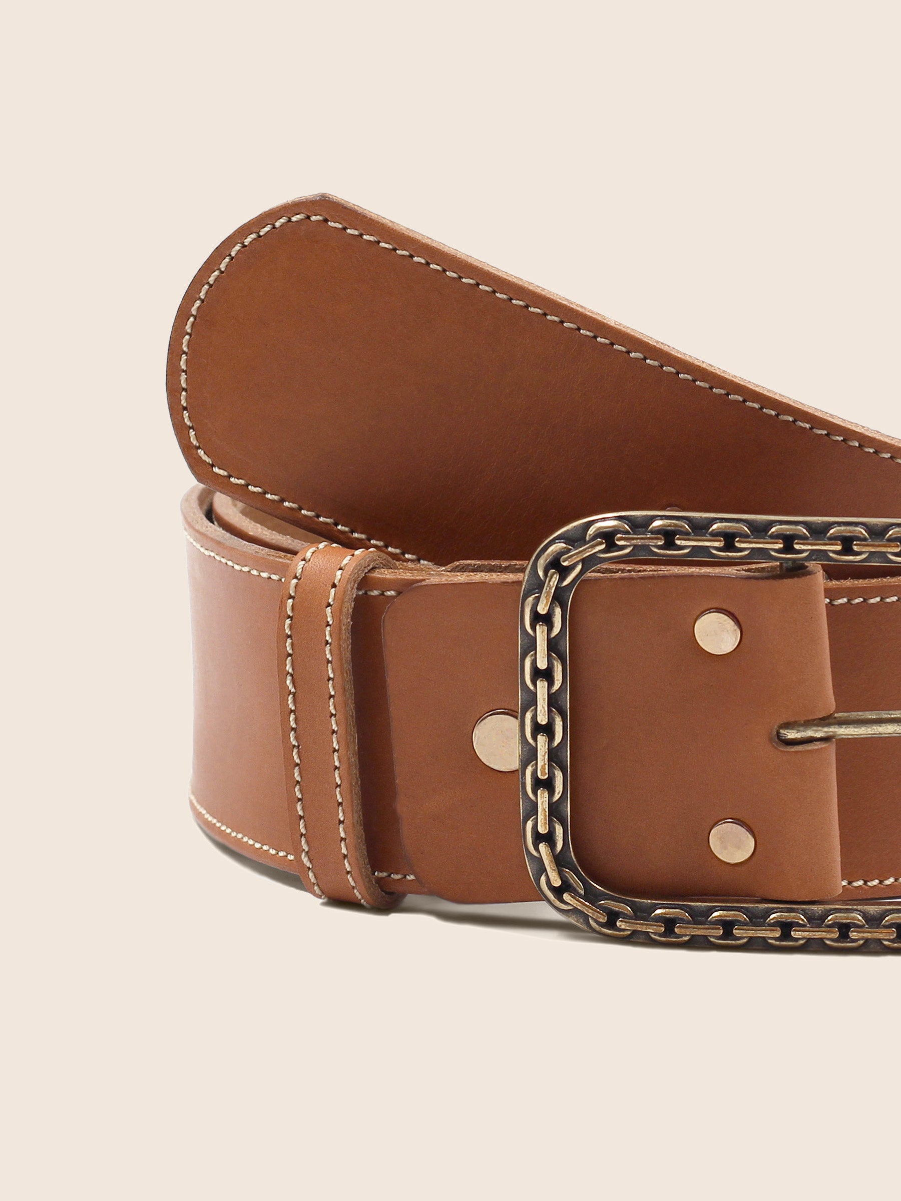 Ceinture bijou cuir camel
