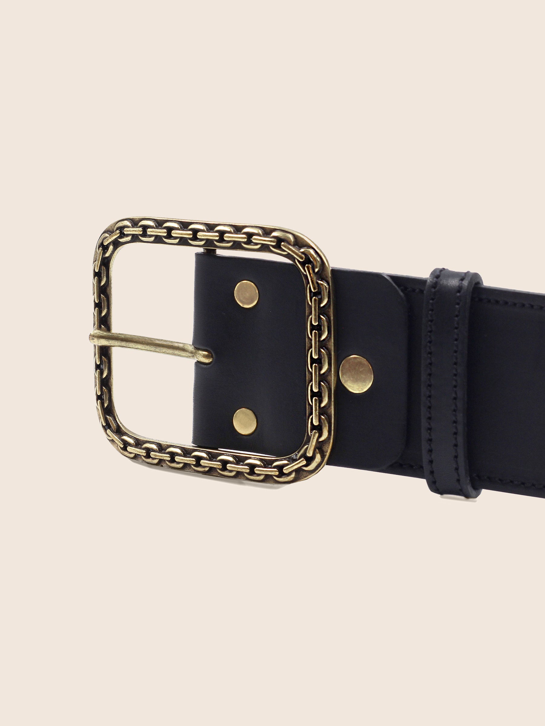 vue boucle ceinture bijou cuir noir jules & jenn