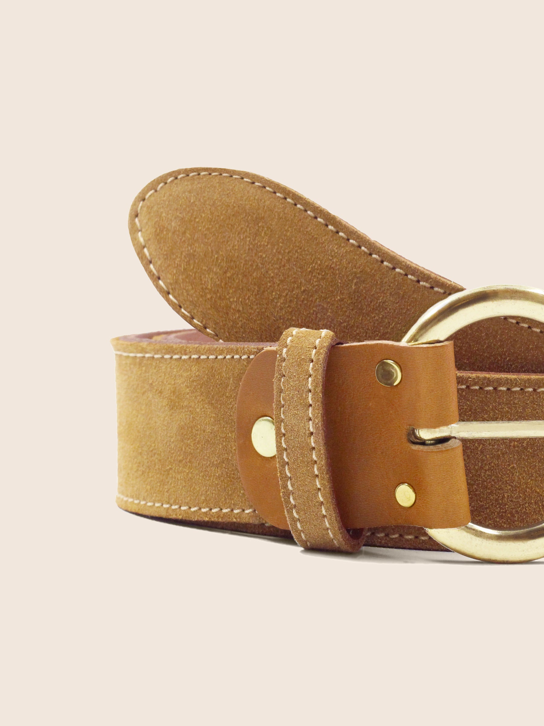 vue serree ceinture boheme cuir daim camel jules jenn