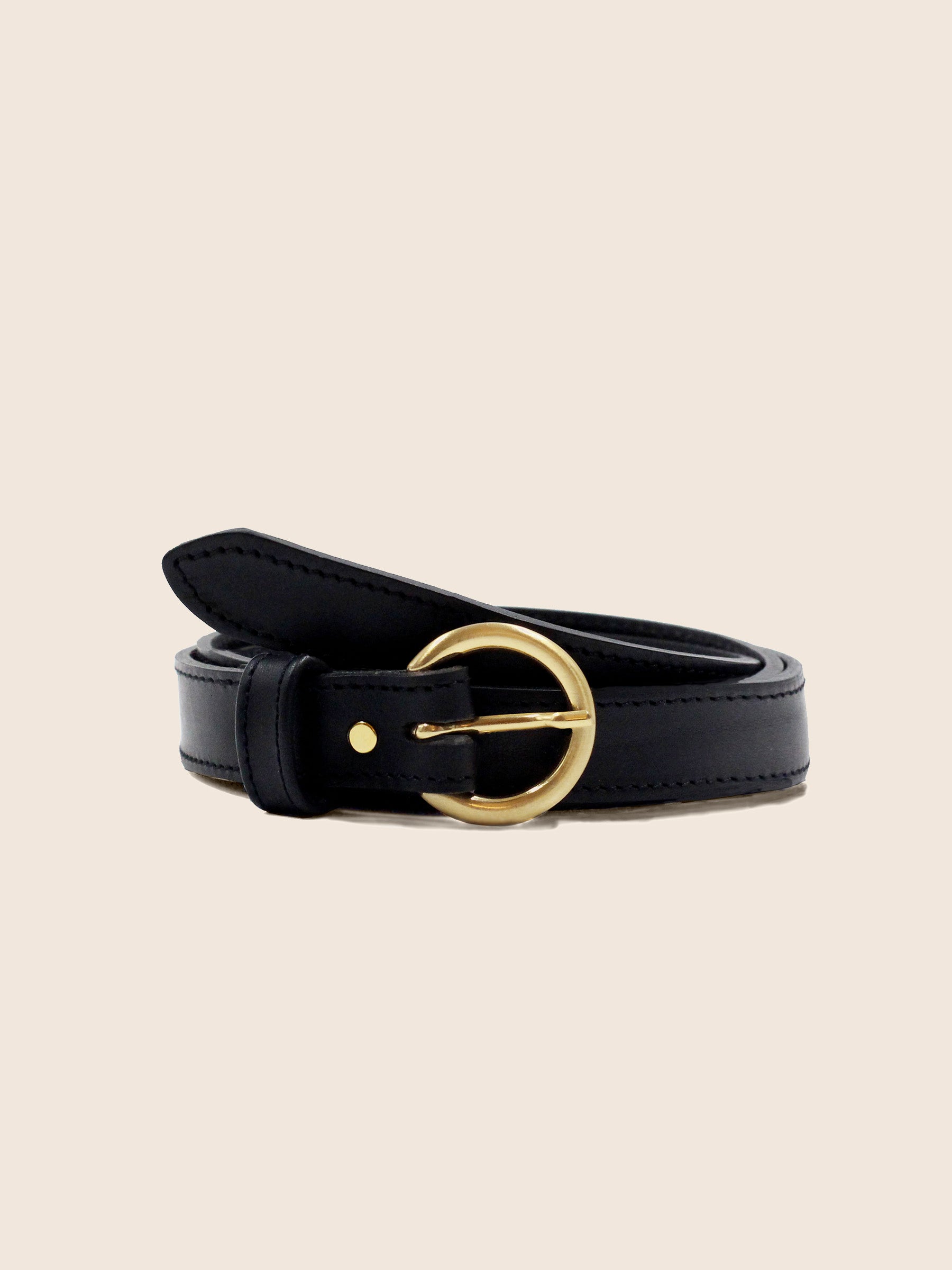 ceinture boucle d'or cuir noir jules jenn