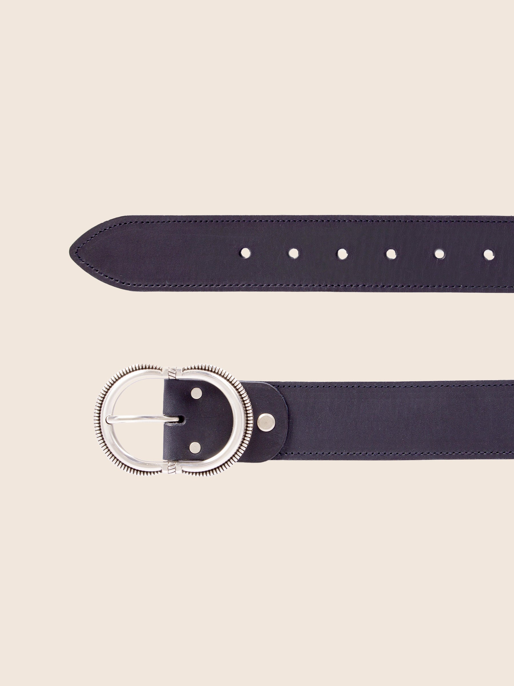 vue dessus ceinture camargue cuir bleu jules jenn