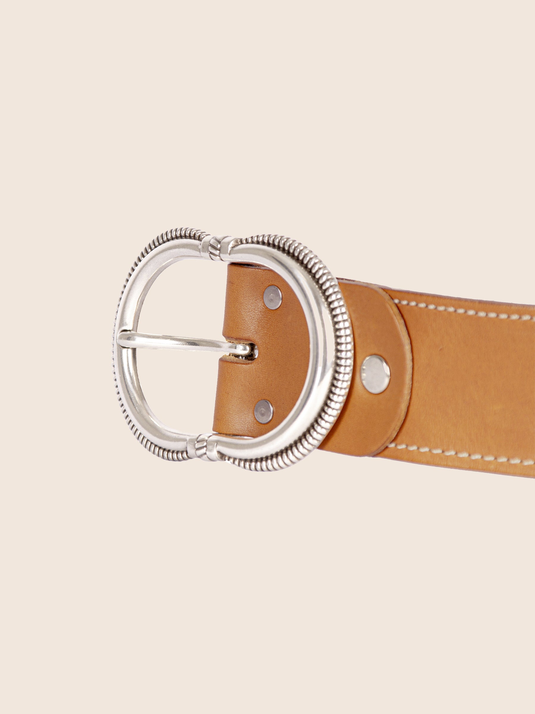 vue boucle ceinture camargue cuir camel jules jenn