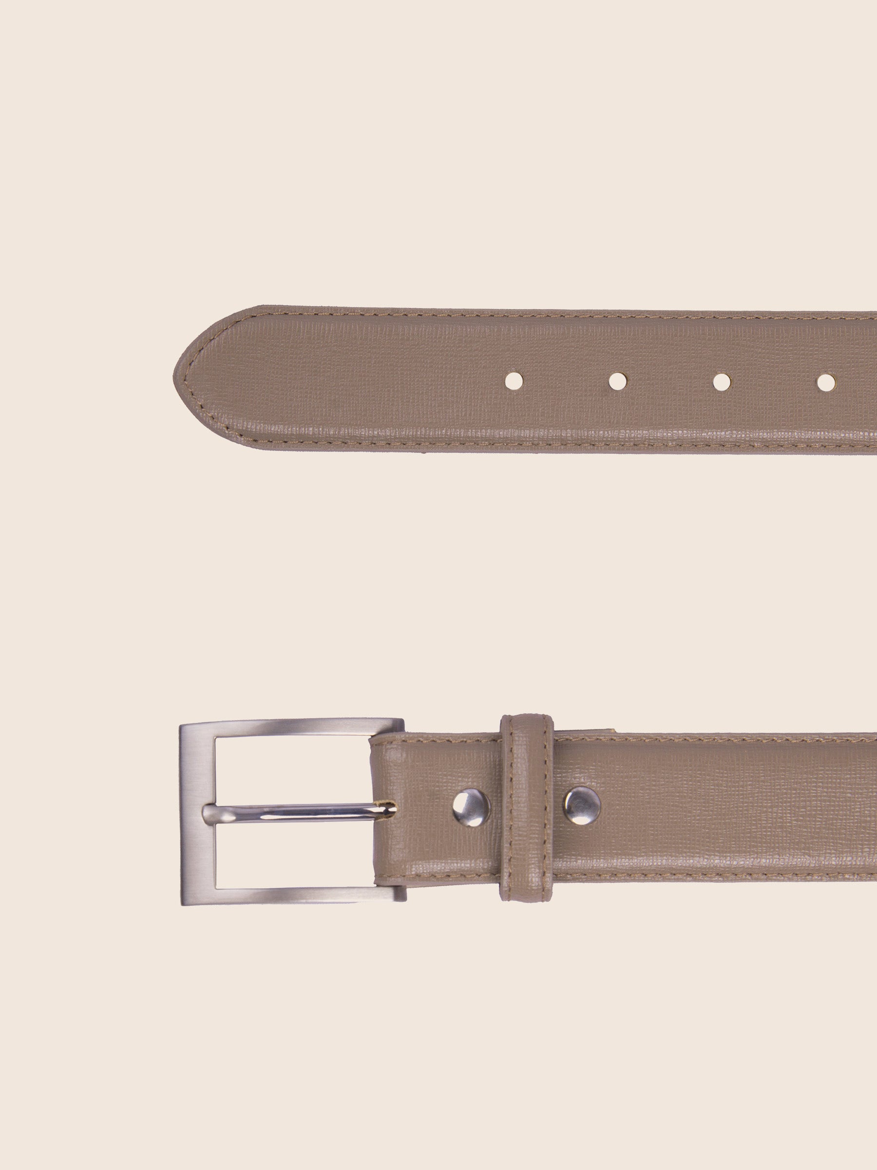 vue dessus ceinture classique cuir grave taupe jules jenn