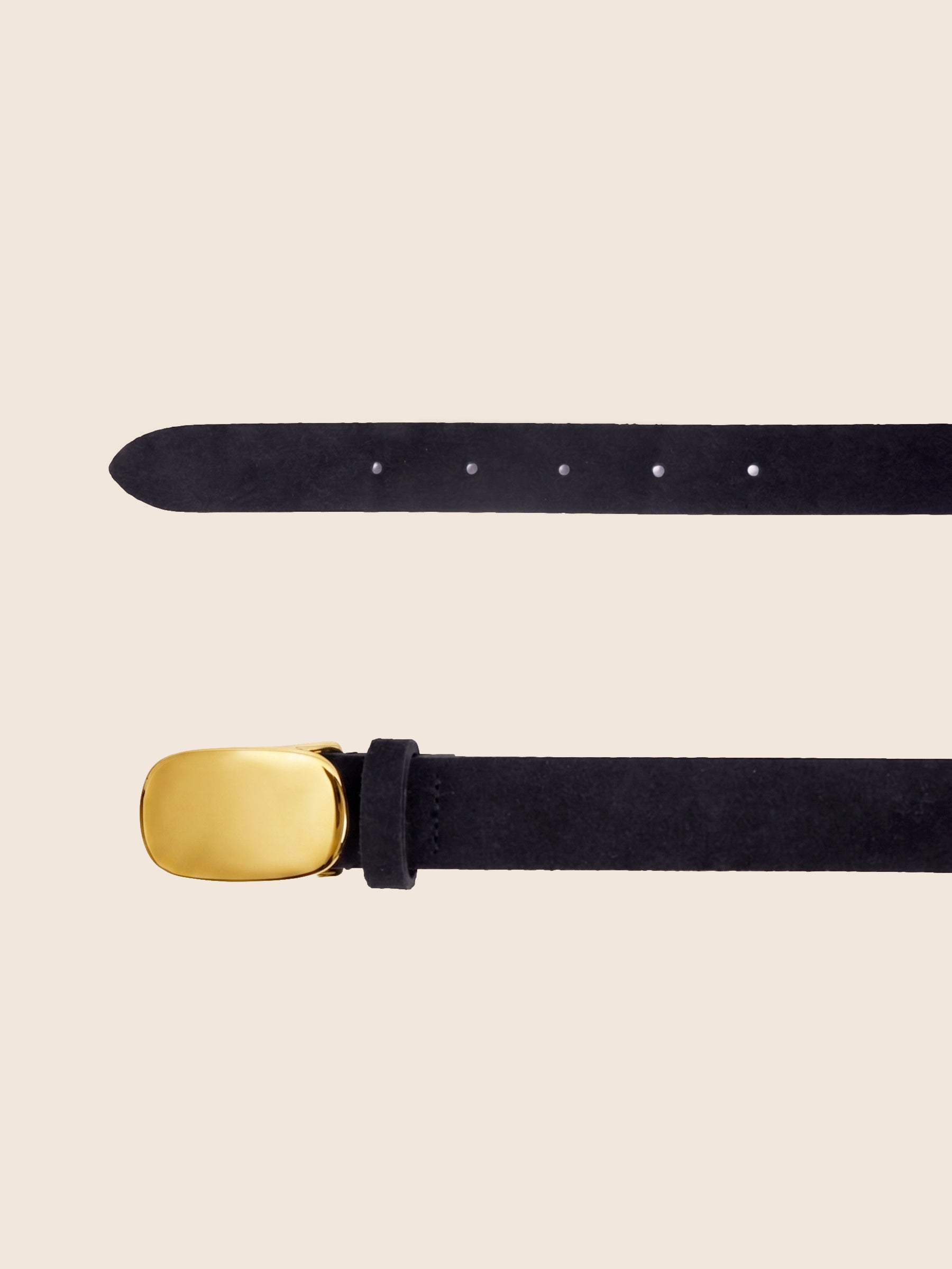 photo vue dessus ceinture gaia cuir daim noir jules jenn