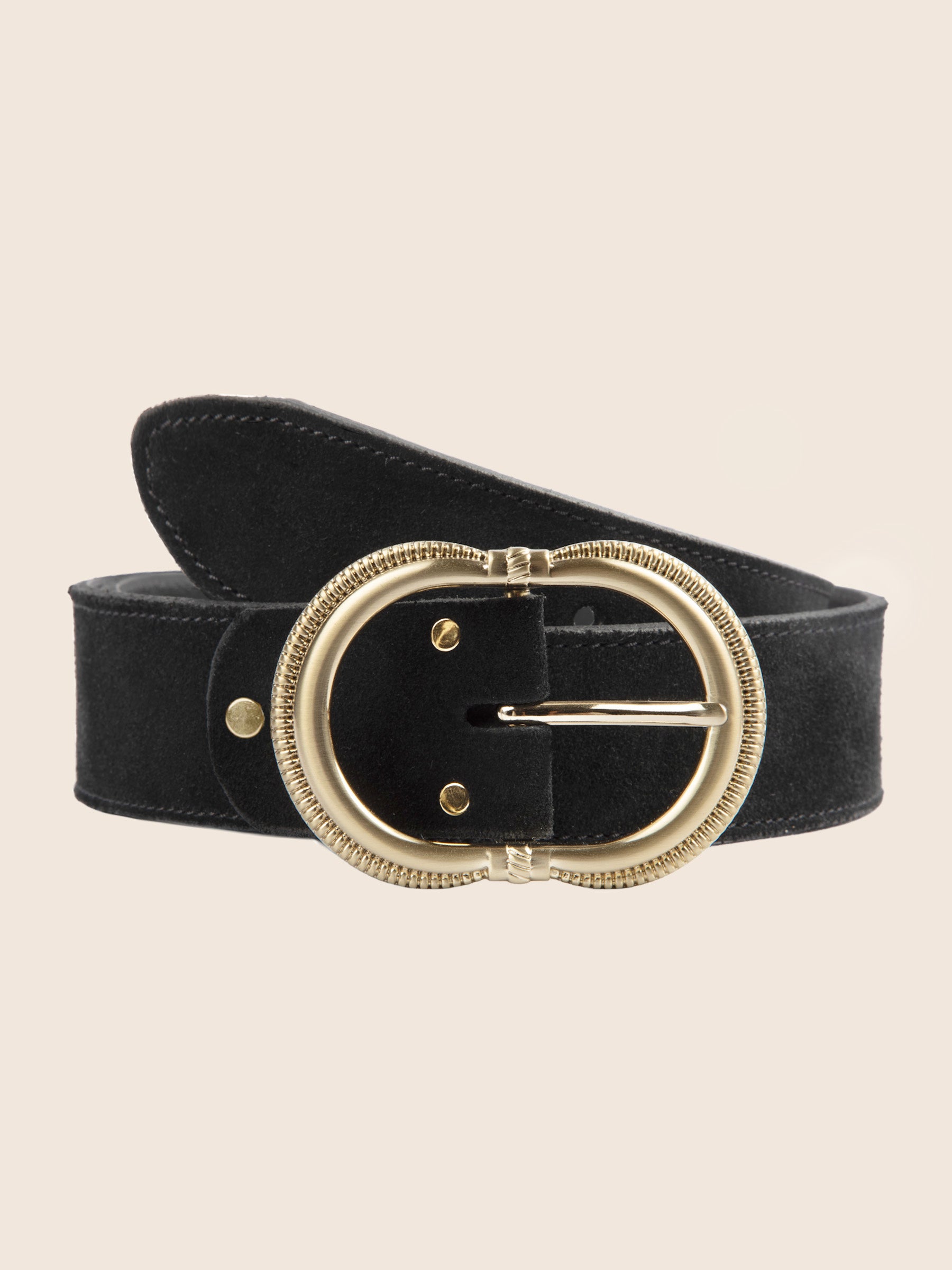 ceinture honfleur cuir daim noir jules & jenn