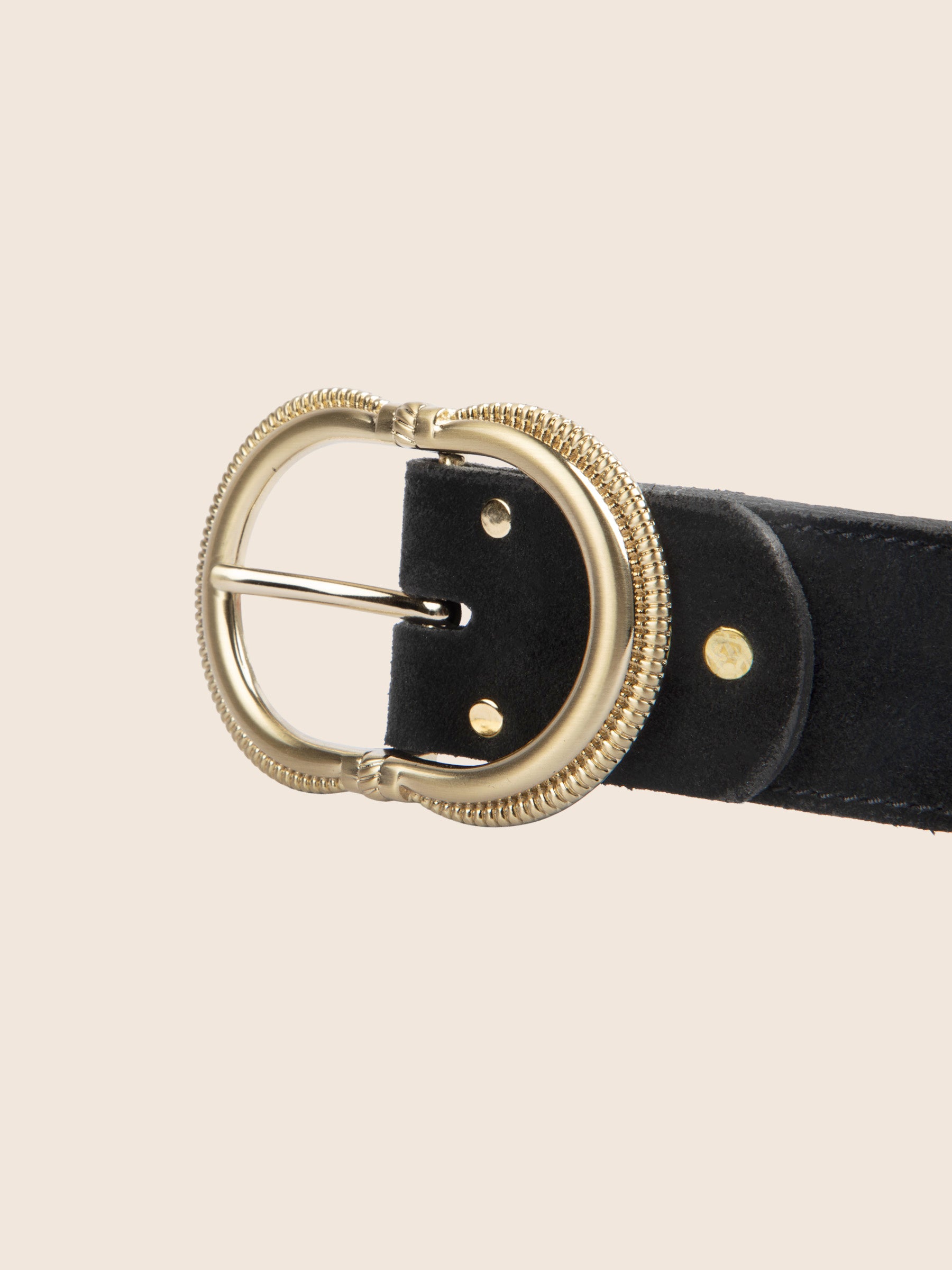 vue boucle ceinture honfleur cuir daim noir jules & jenn