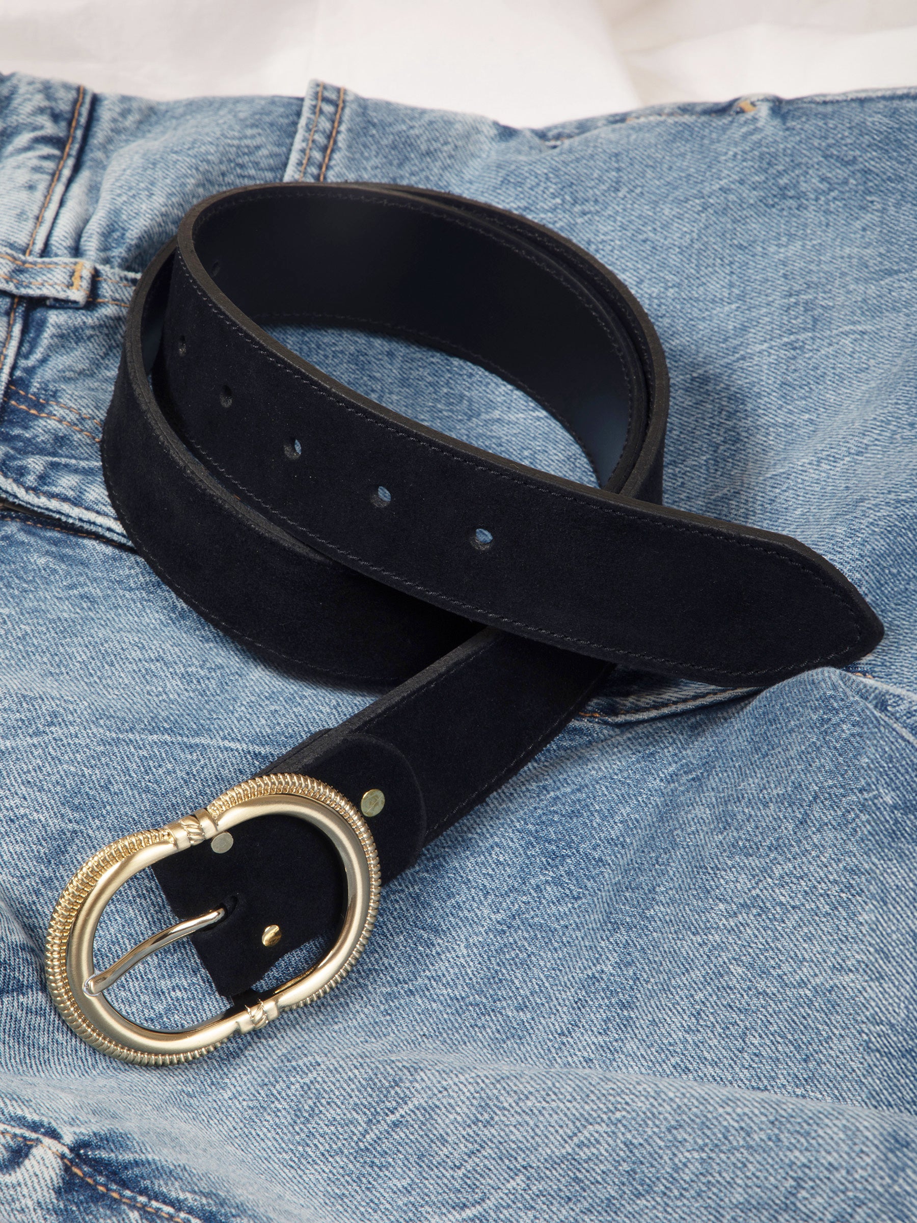 vue posée ceinture honfleur cuir daim noir jules & jenn