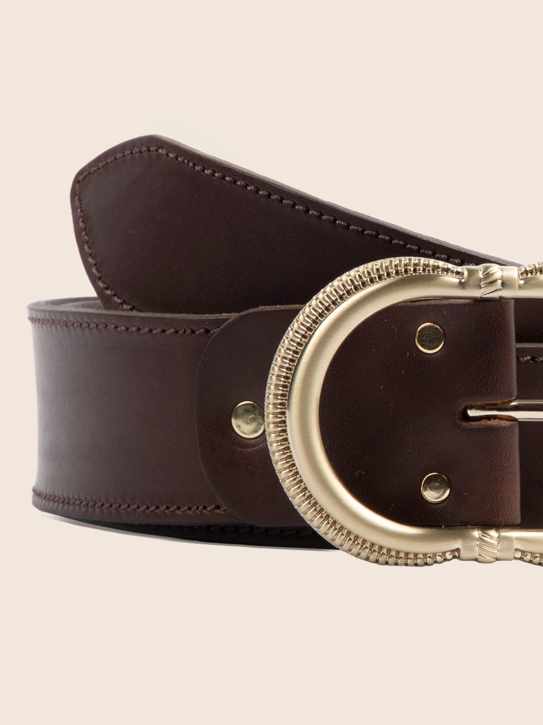 vue serree ceinture honfleur cuir marron jules & jenn