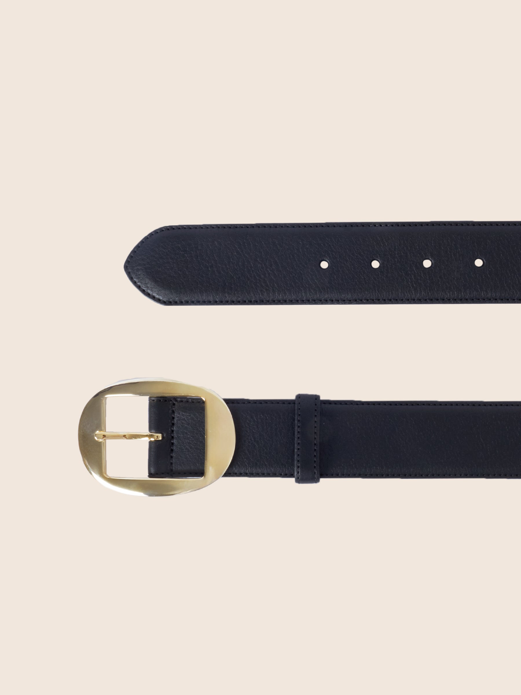 vue dessus ceinture cuir noir jules jenn