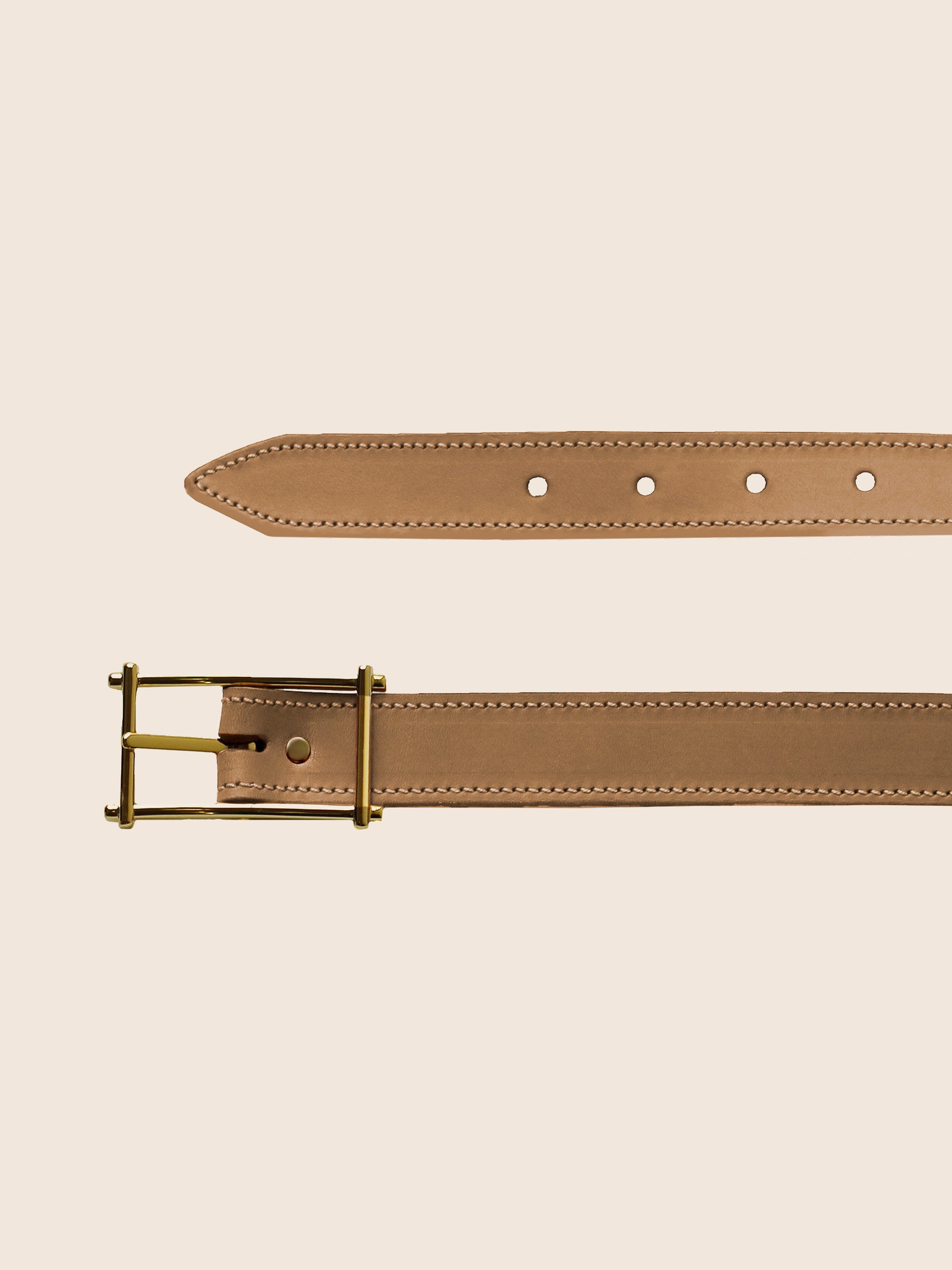 vue dessus Ceinture mademoiselle cuir beige jules & jenn
