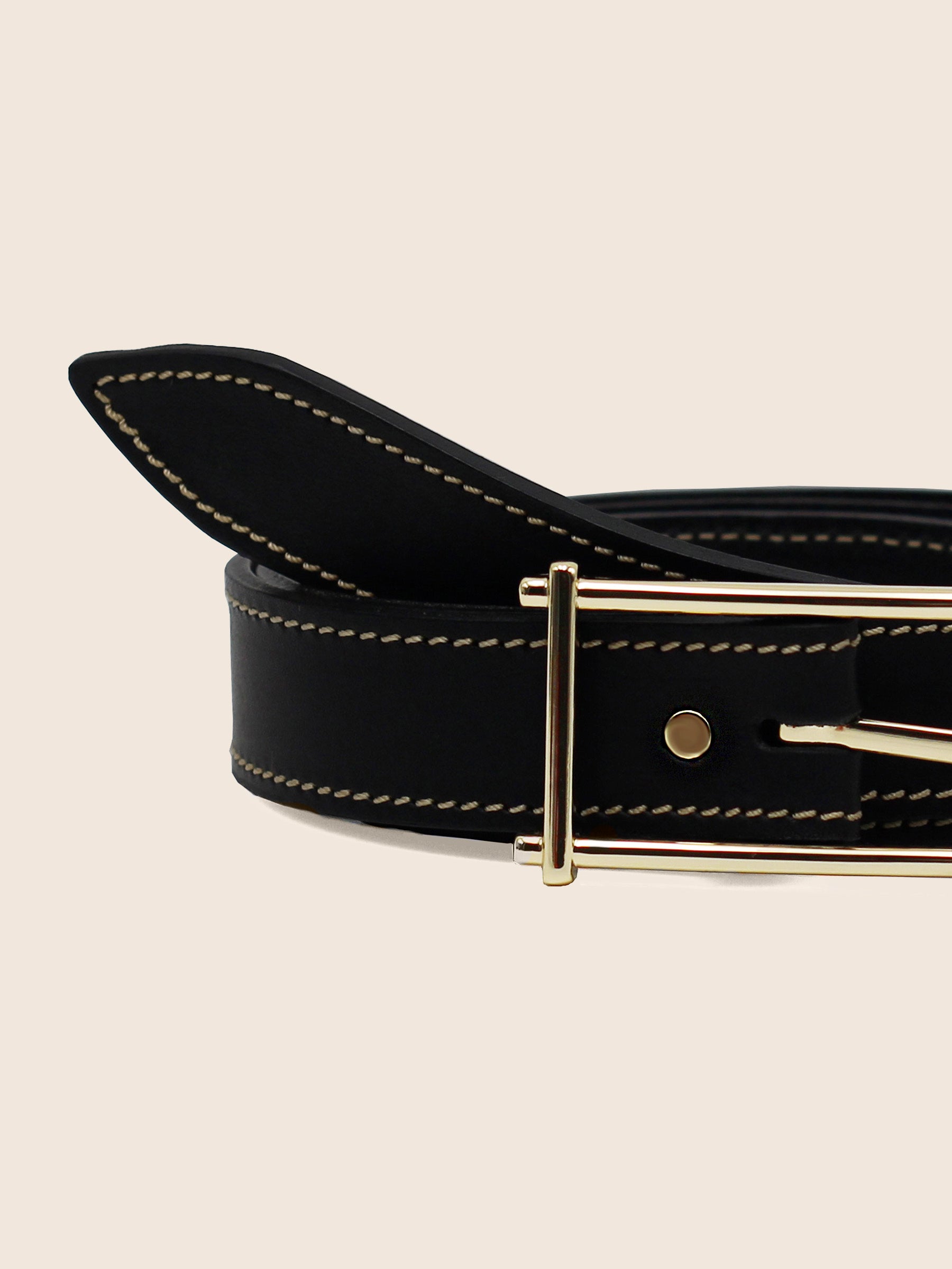 boucle ceinture noir cuir mademoiselle