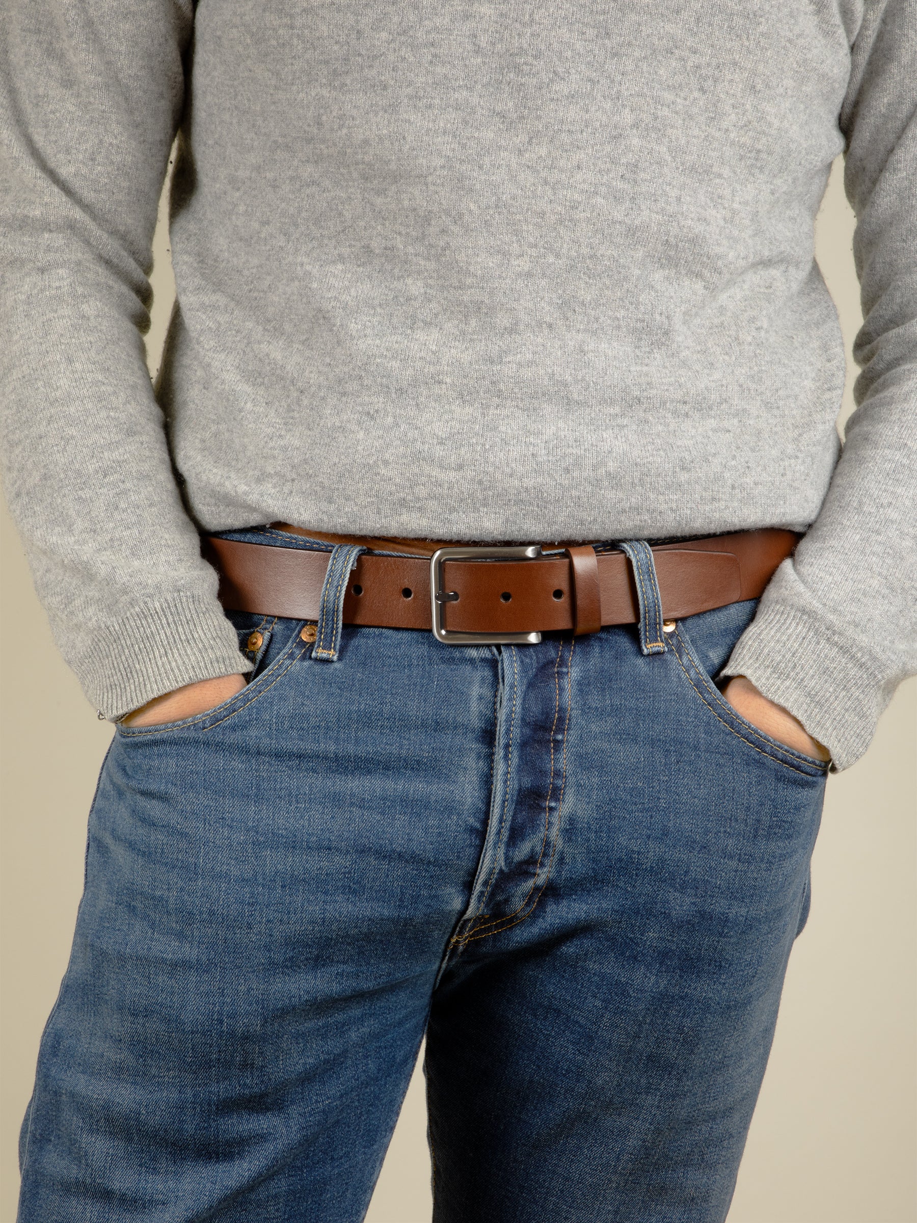 vue portée ceinture cuir marron jules jenn