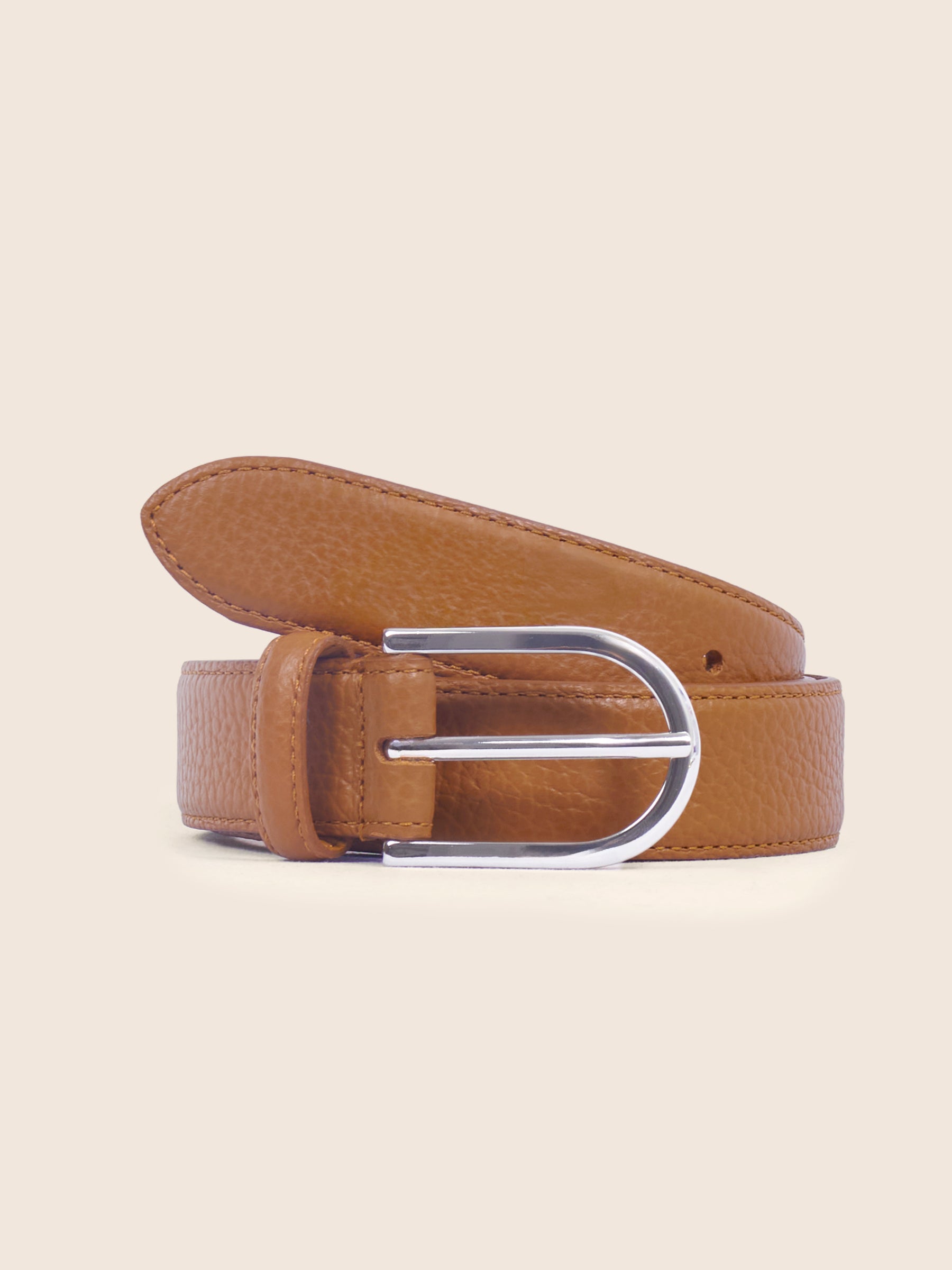 Ceinture Oscar cuir grainé camel
