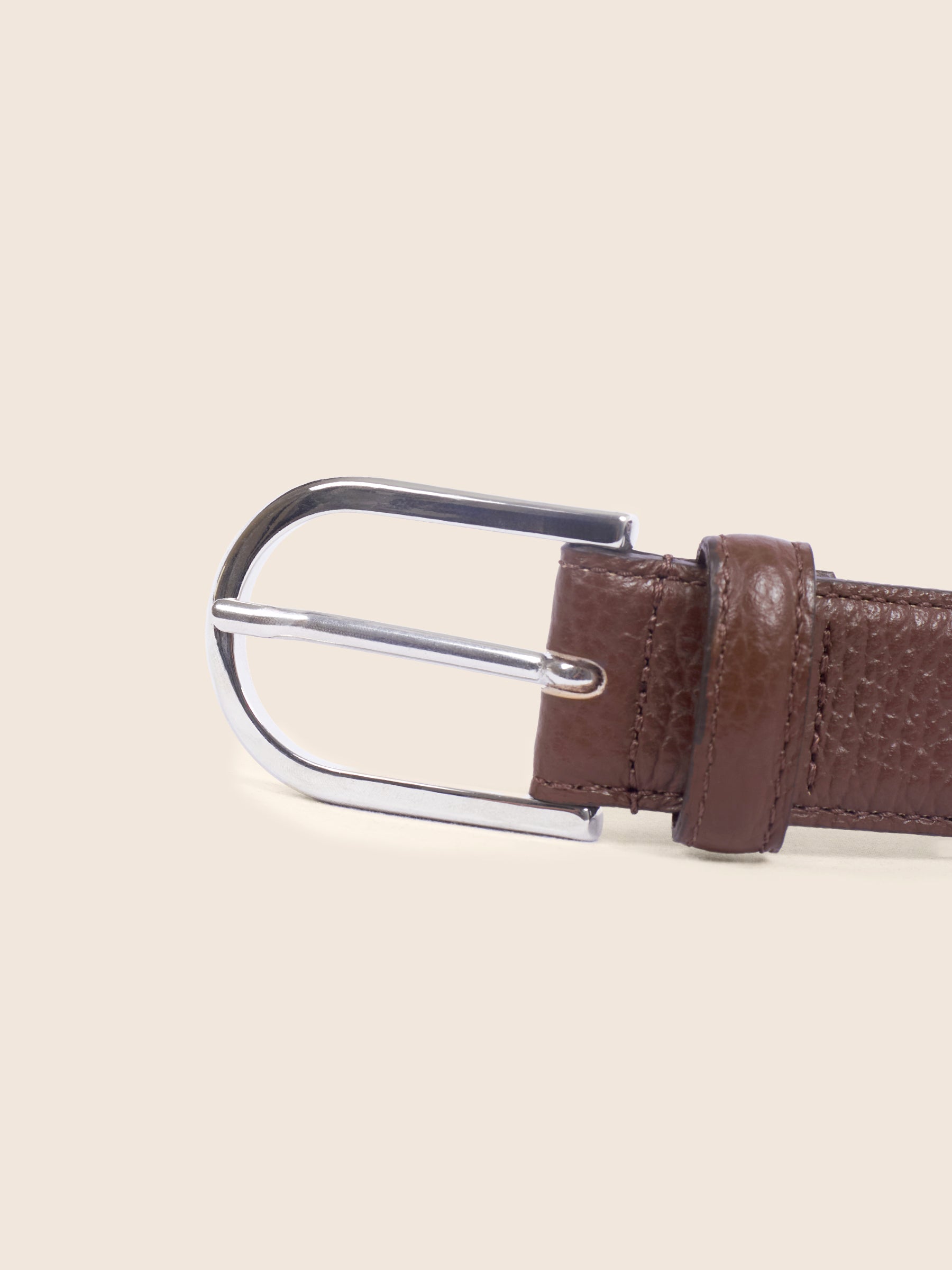 photo vue profil ceinture oscar cuir grainé marron jules jenn