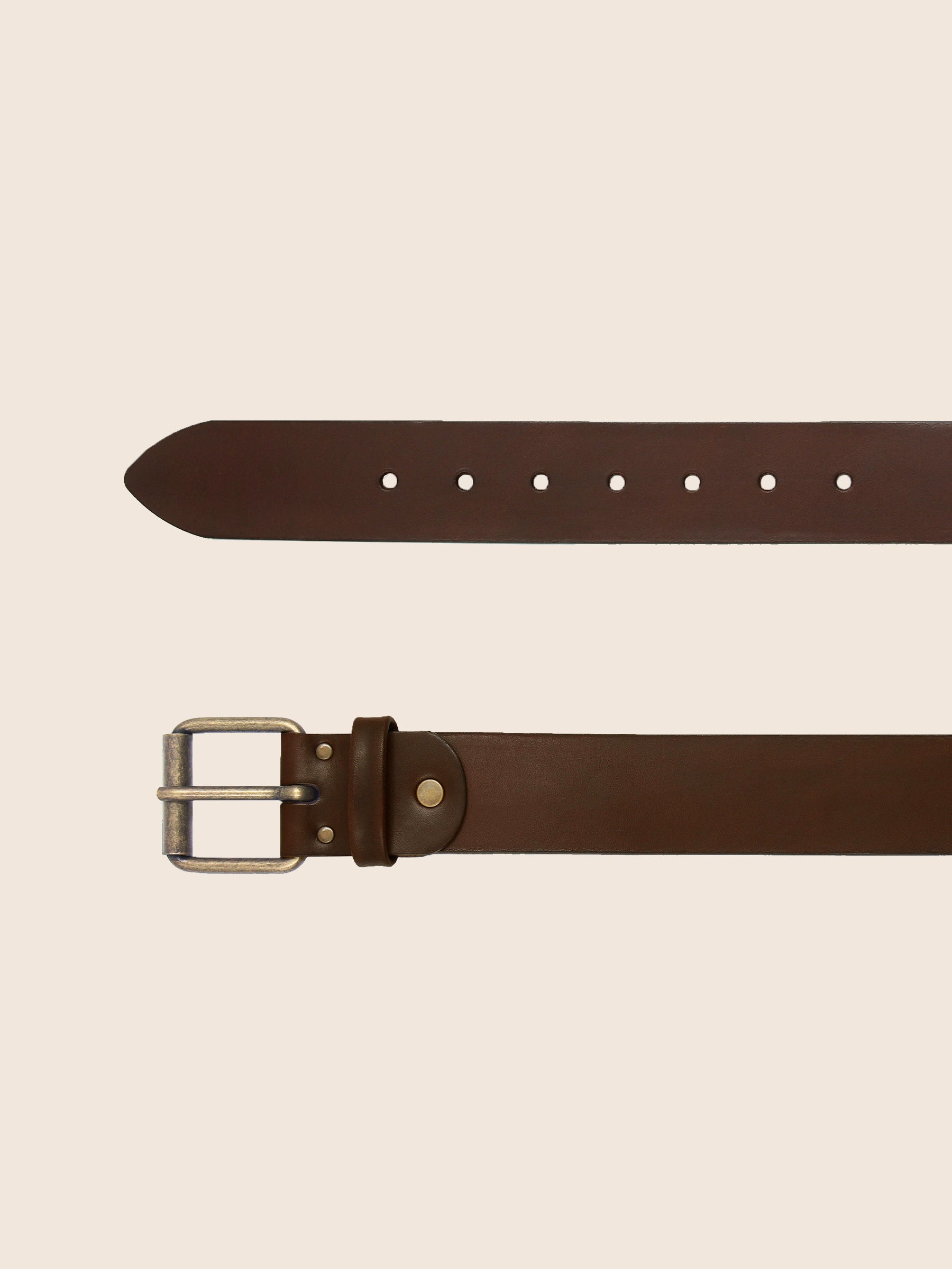 vue dessus ceinture week-end cuir marron jules jenn