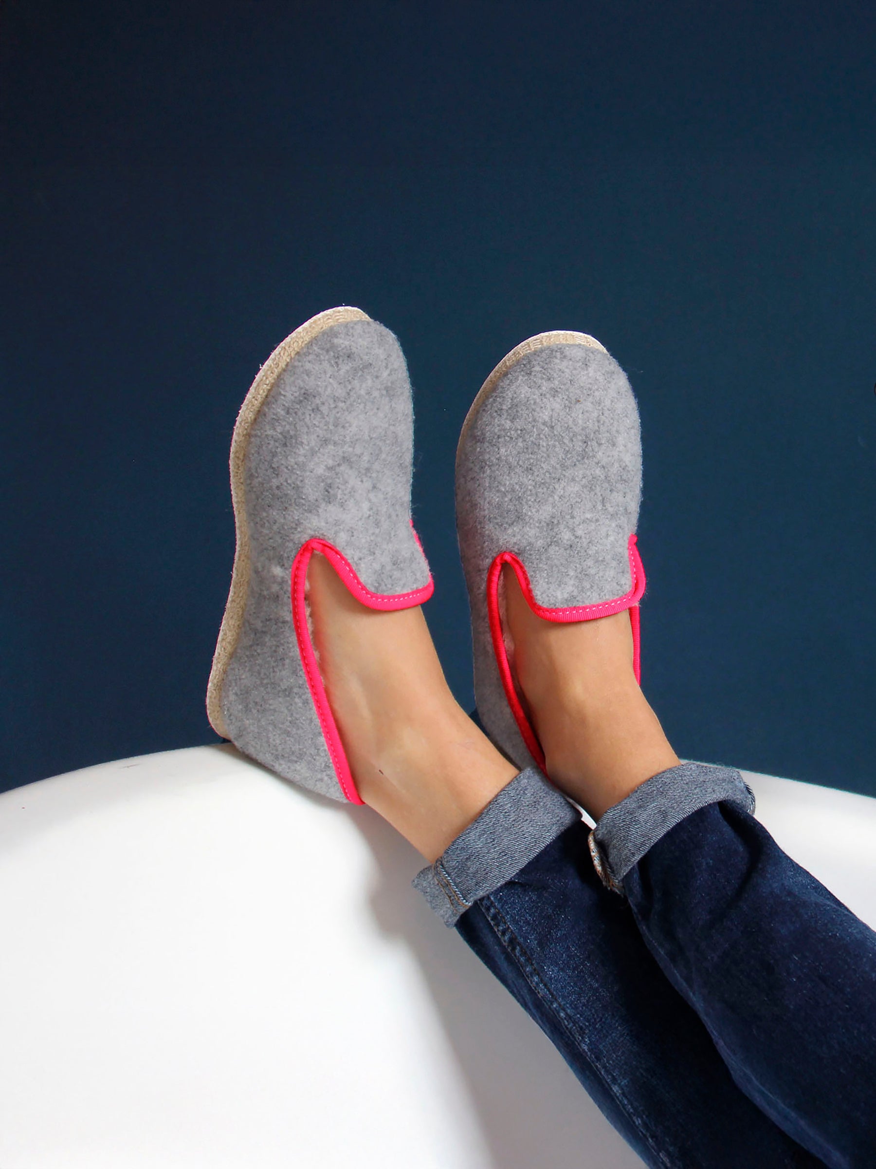 vue portée charentaises gris rose jules jenn