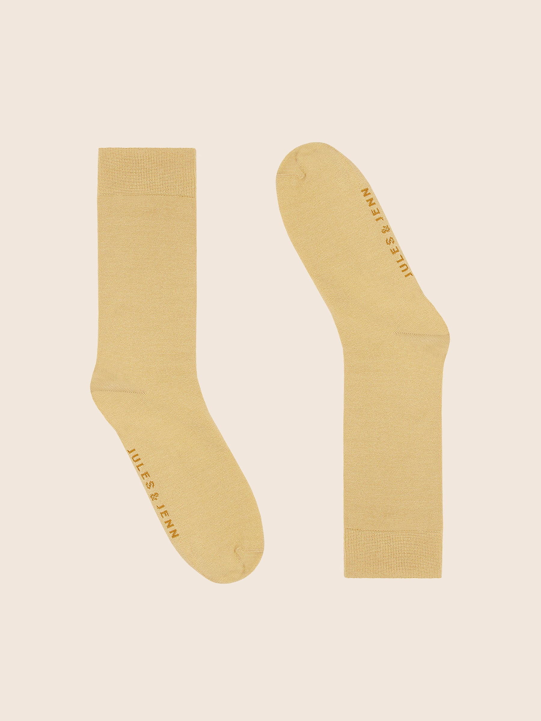 vue cote chaussettes fil ecosse beige jules & jenn