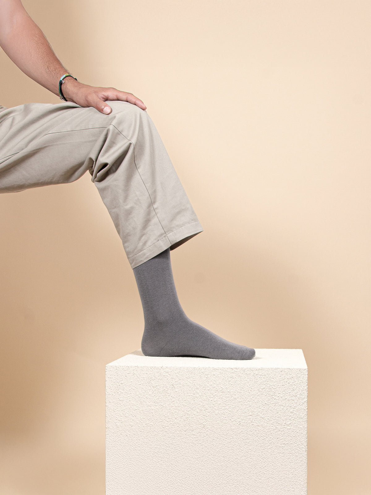 Grey mercerised cotton socks