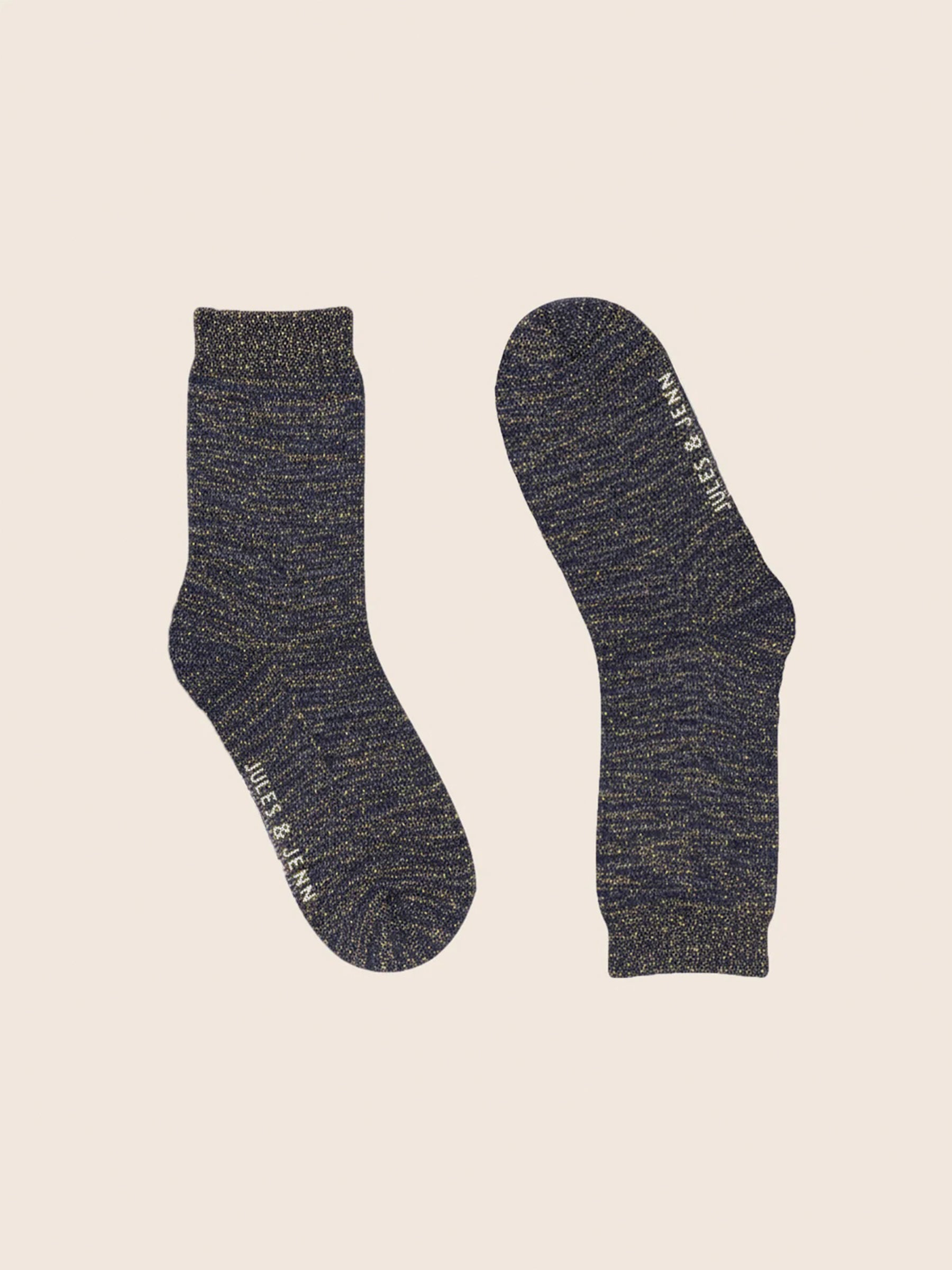 Chaussettes lurex bleu doré