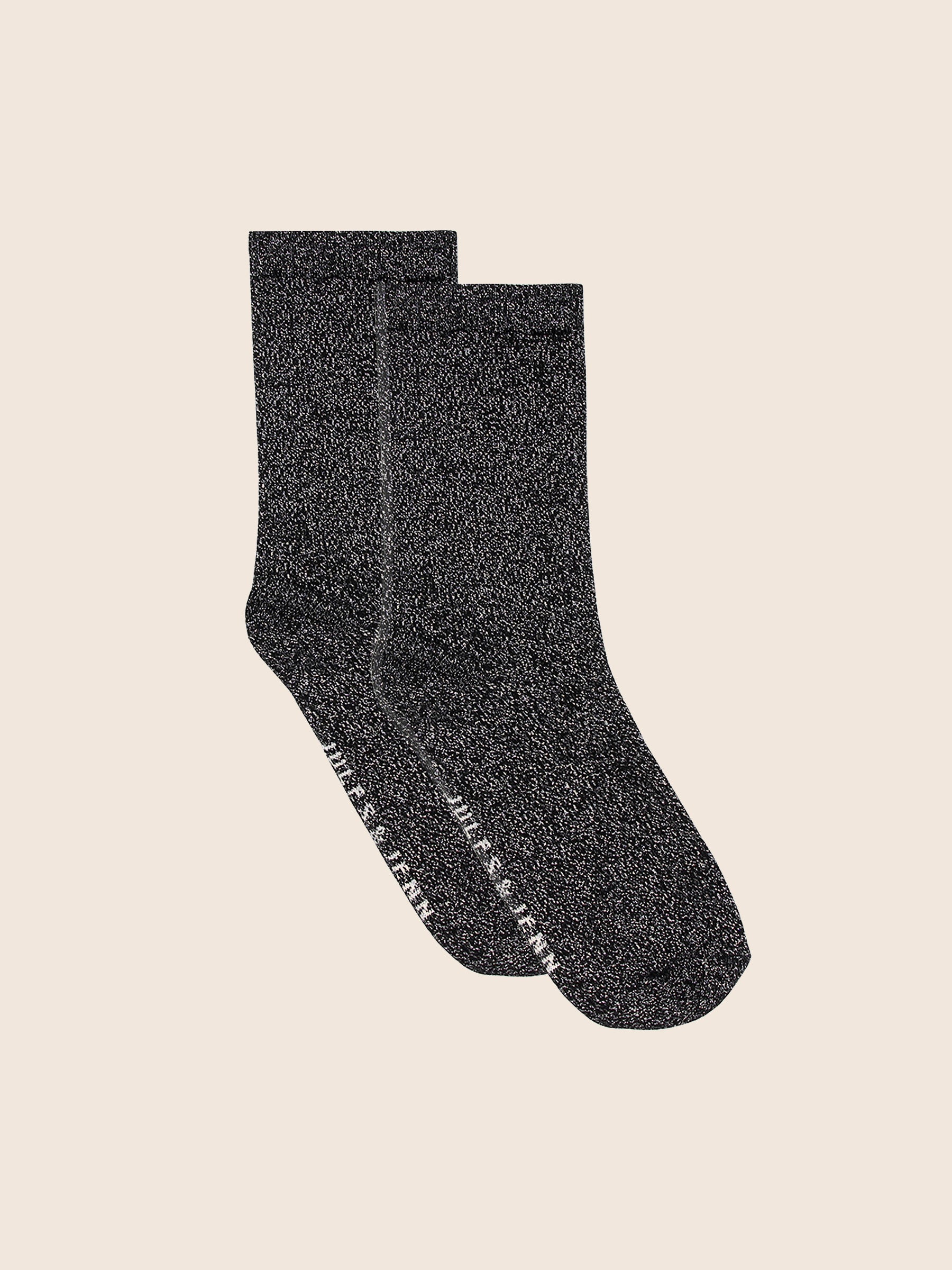 Chaussettes lurex noir argenté