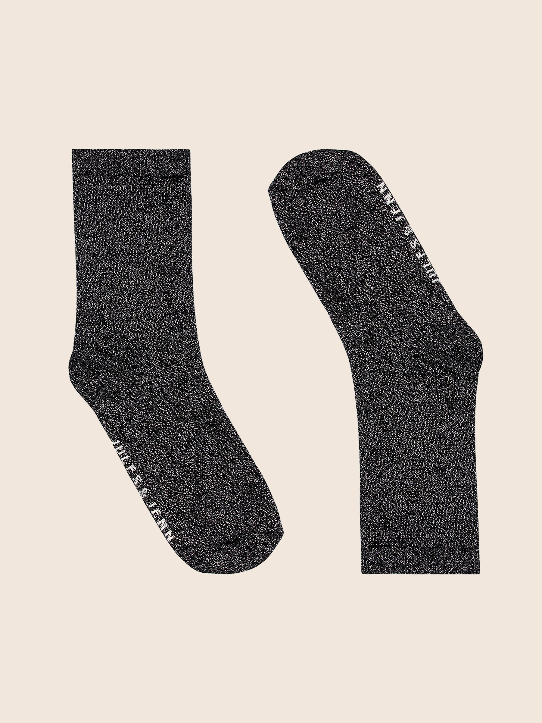 Chaussettes lurex noir argenté