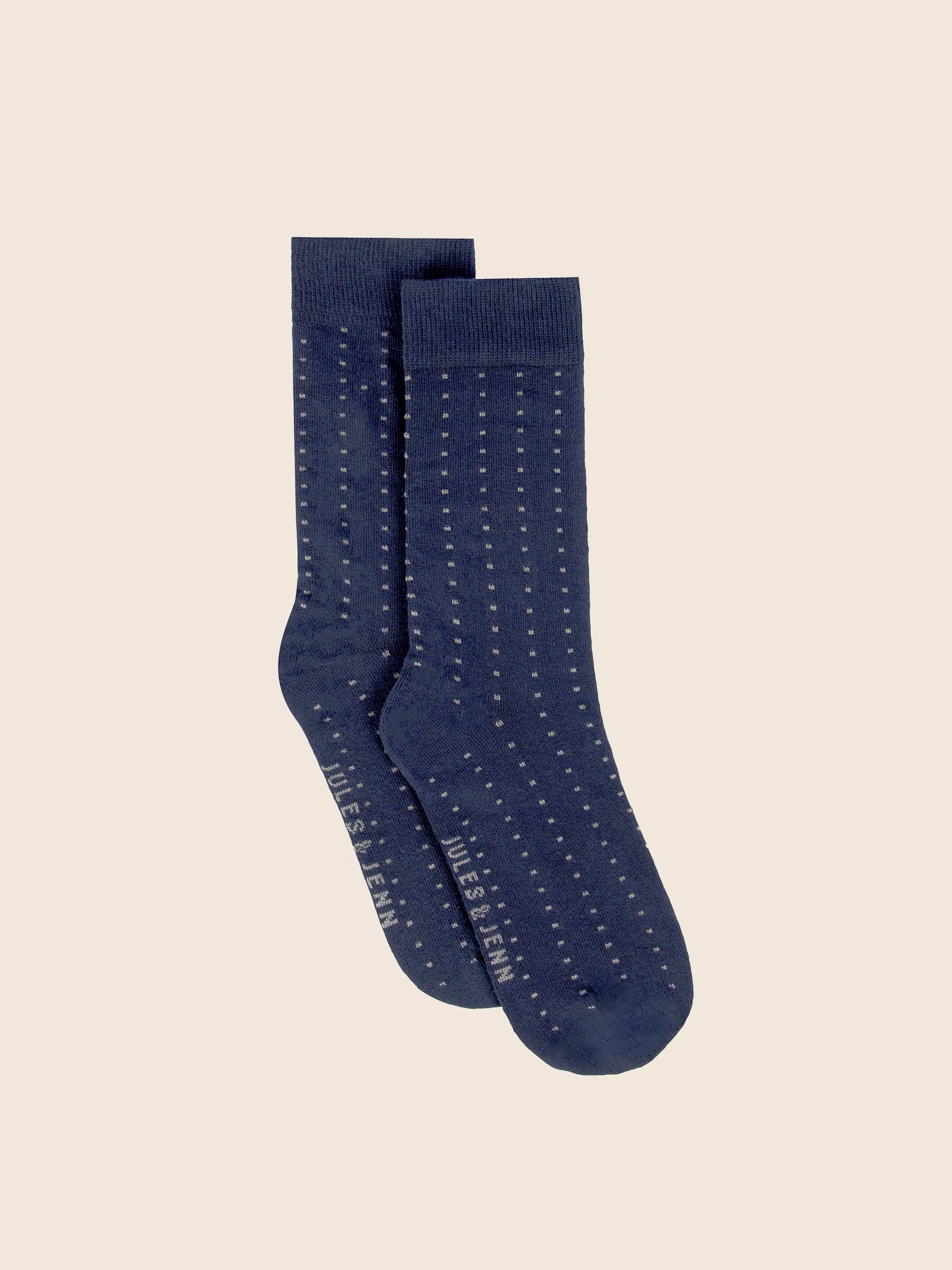 Chaussettes mini pois coton bleu gris