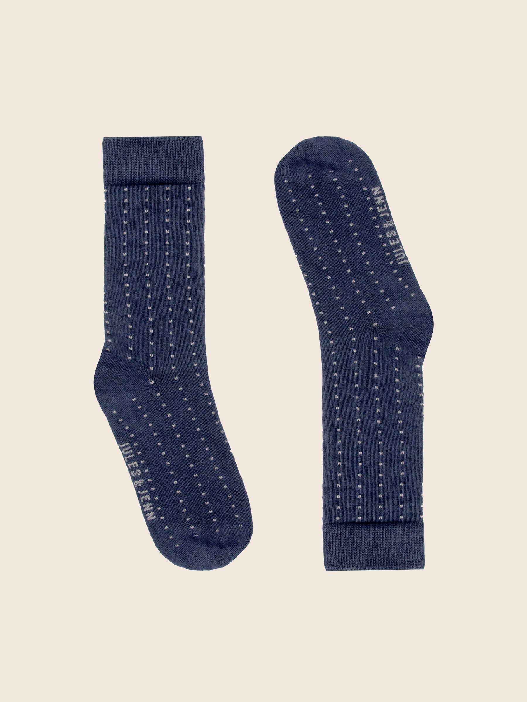 Chaussettes mini pois coton bleu gris