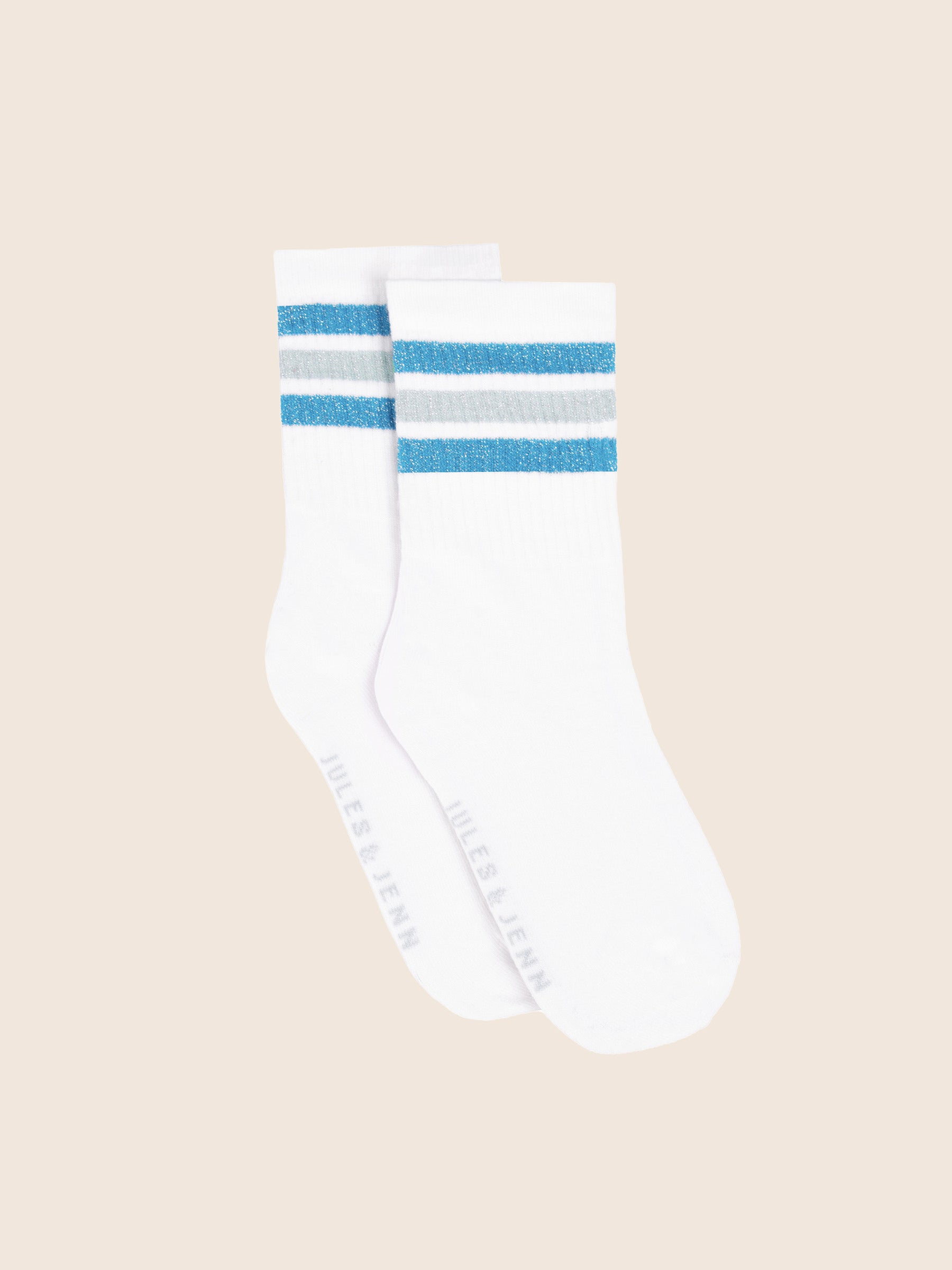 chaussettes sport blanc bleu jules & jenn