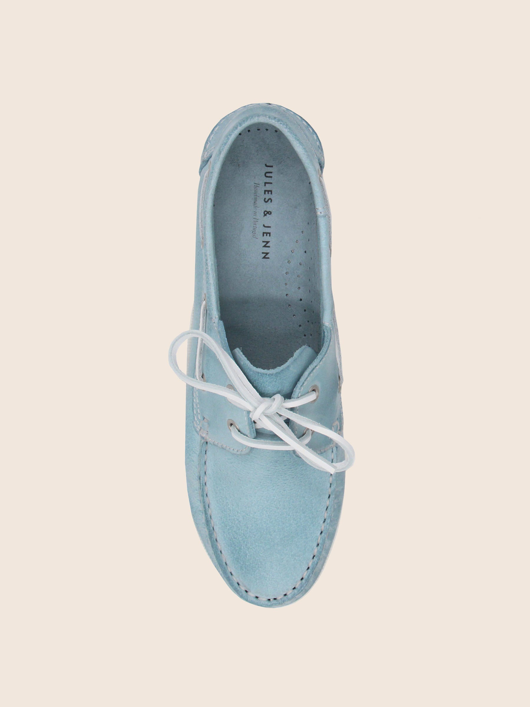 Chaussures bateau cuir bleu clair