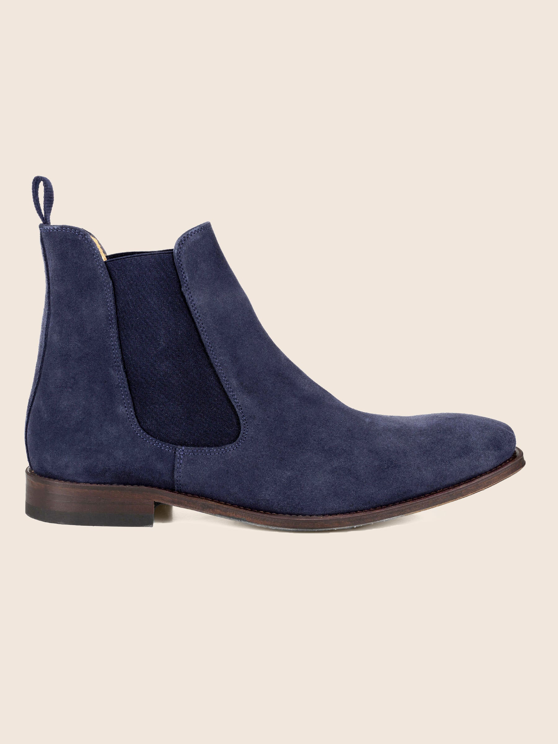 vue intérieur chelsea boots cuir daim bleu jules & jenn